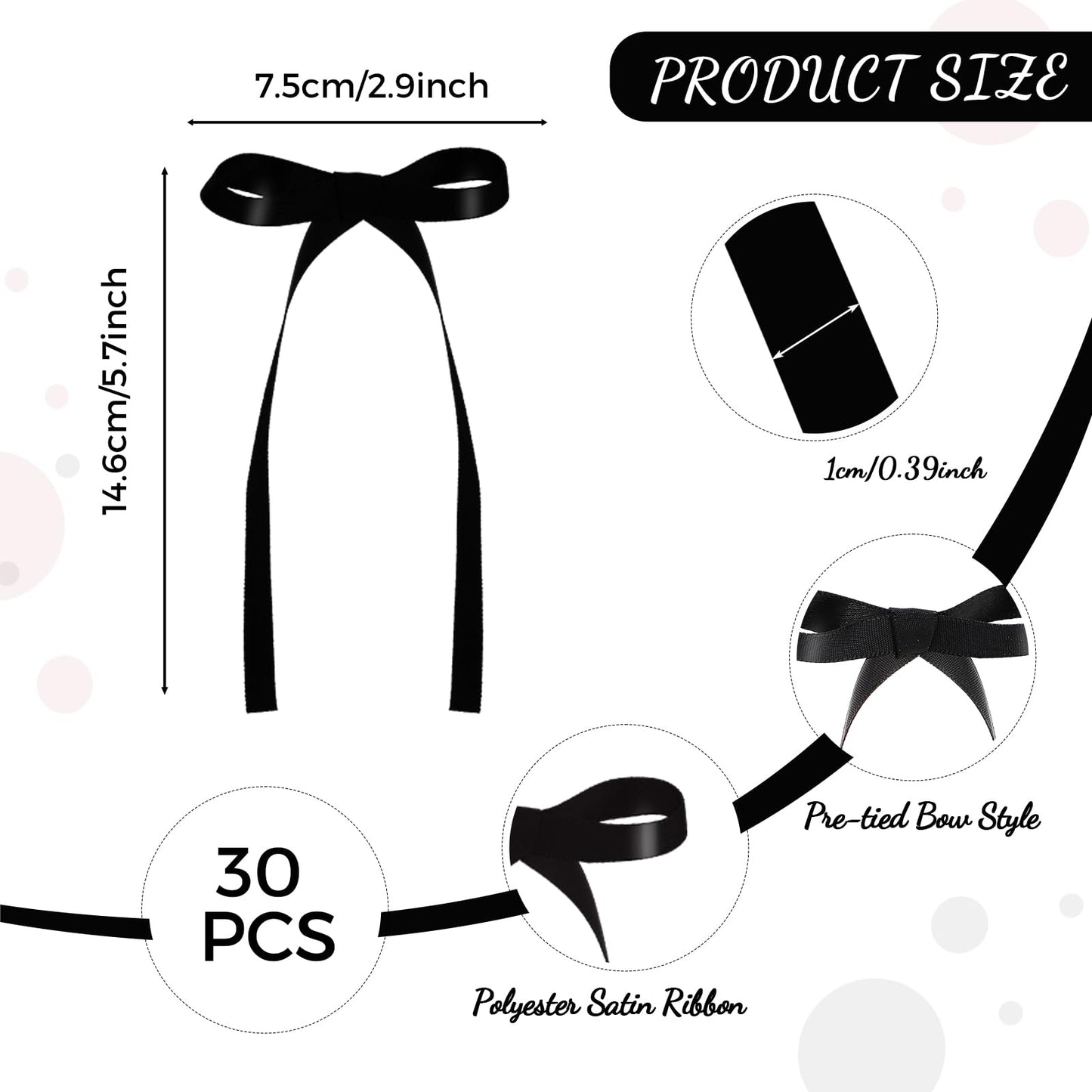 30 Pack Bow Cake Toppers Black Ribbon Bows for Cake Coquette Themed Bow Cupcake Toppers Graduation Decoration Bow Birthday Decorations for Baby Shower, Wedding, Engagement, Bachelorette Party