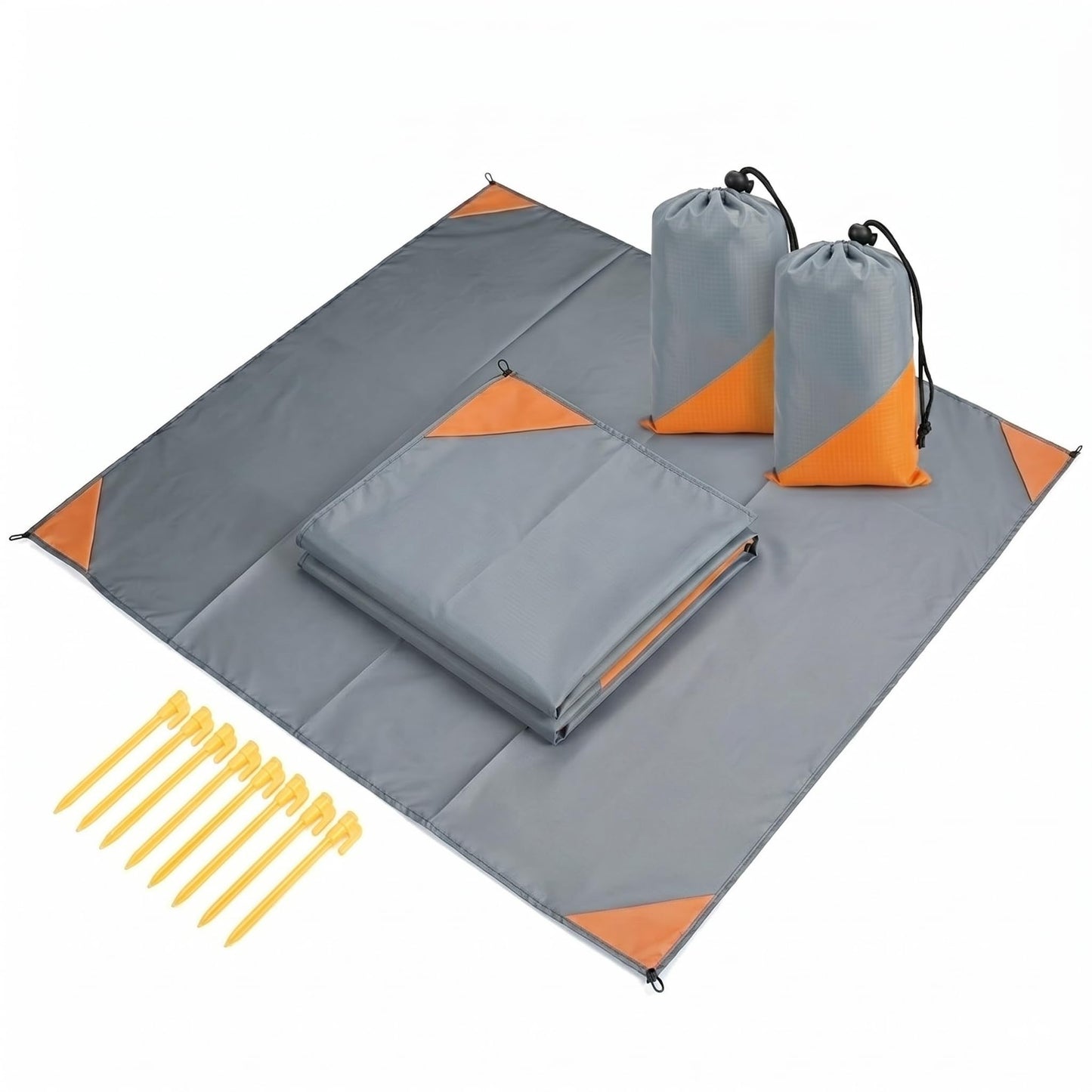 2 Pack Beach Picnic Mats (1.4x1.5M & 1.4x2M) with Storage Bag, Waterproof Sandproof Lightweight Foldable Tarp for Outdoor Camping, Hiking, Travel, Festivals