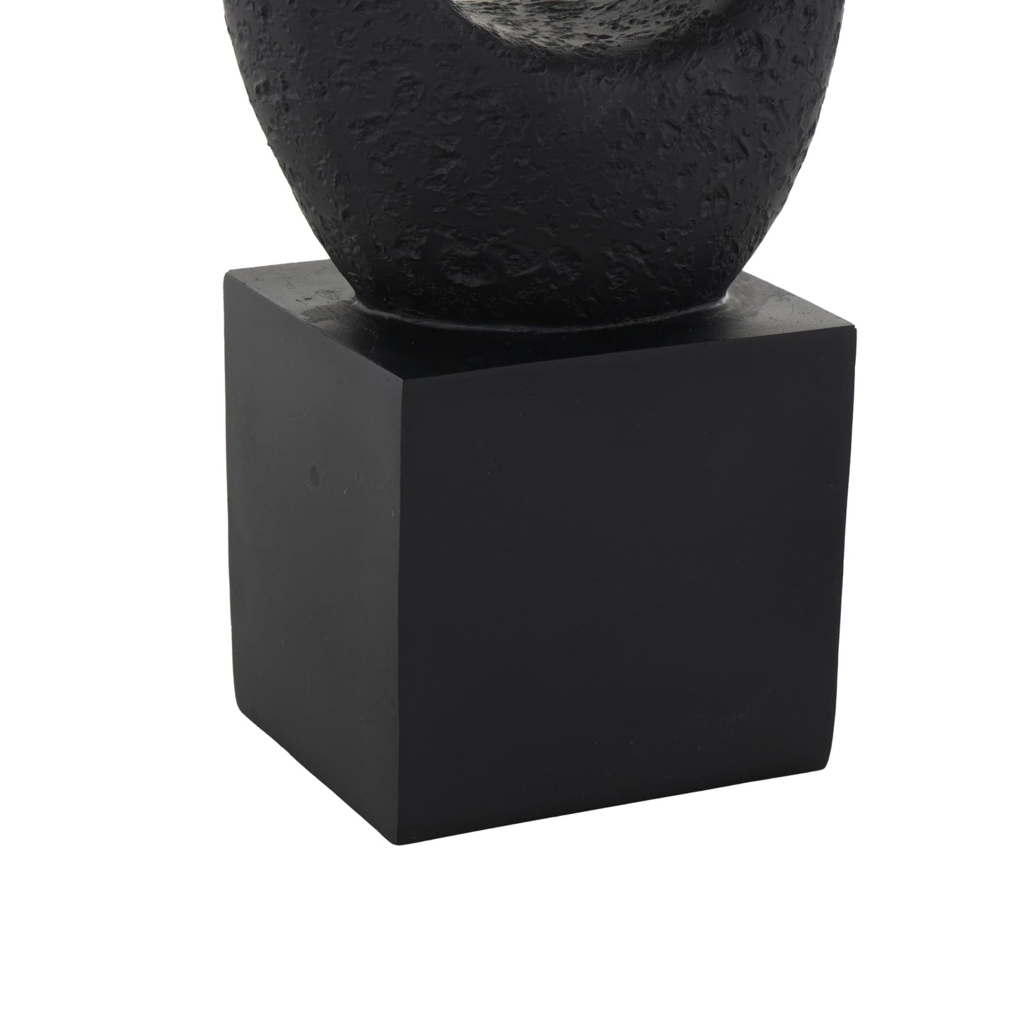 Deco 79 Polystone Abstract Decorative Sculpture Intertwined Loop Home Decor Statue with Block Base, Accent Figurine 6" x 4" x 20", Black