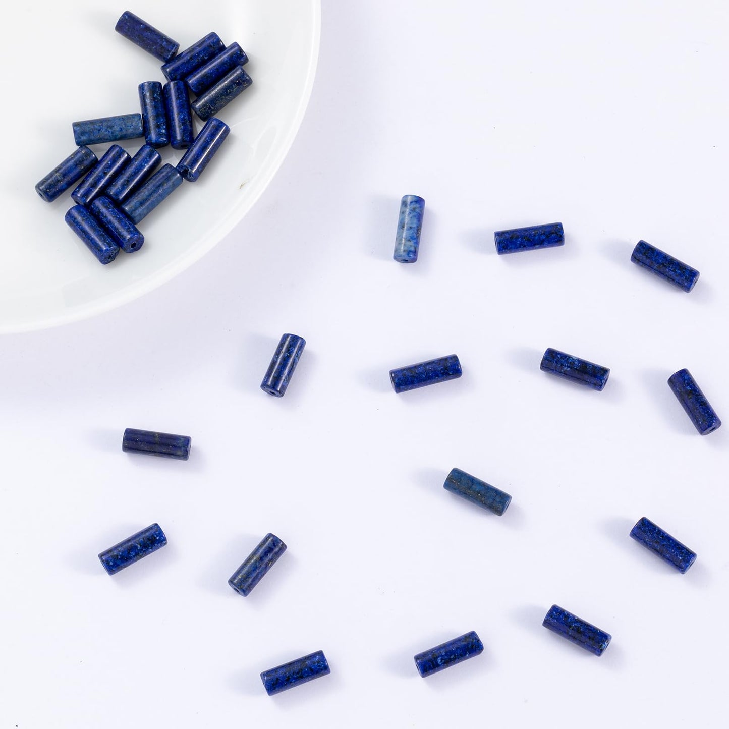 Natural Lapis Lazuli Cylinder Tube Beads 4x13mm 38cm/str Loose Semi Gemstone Stone Beads for Making Bracelets Necklace Earrings
