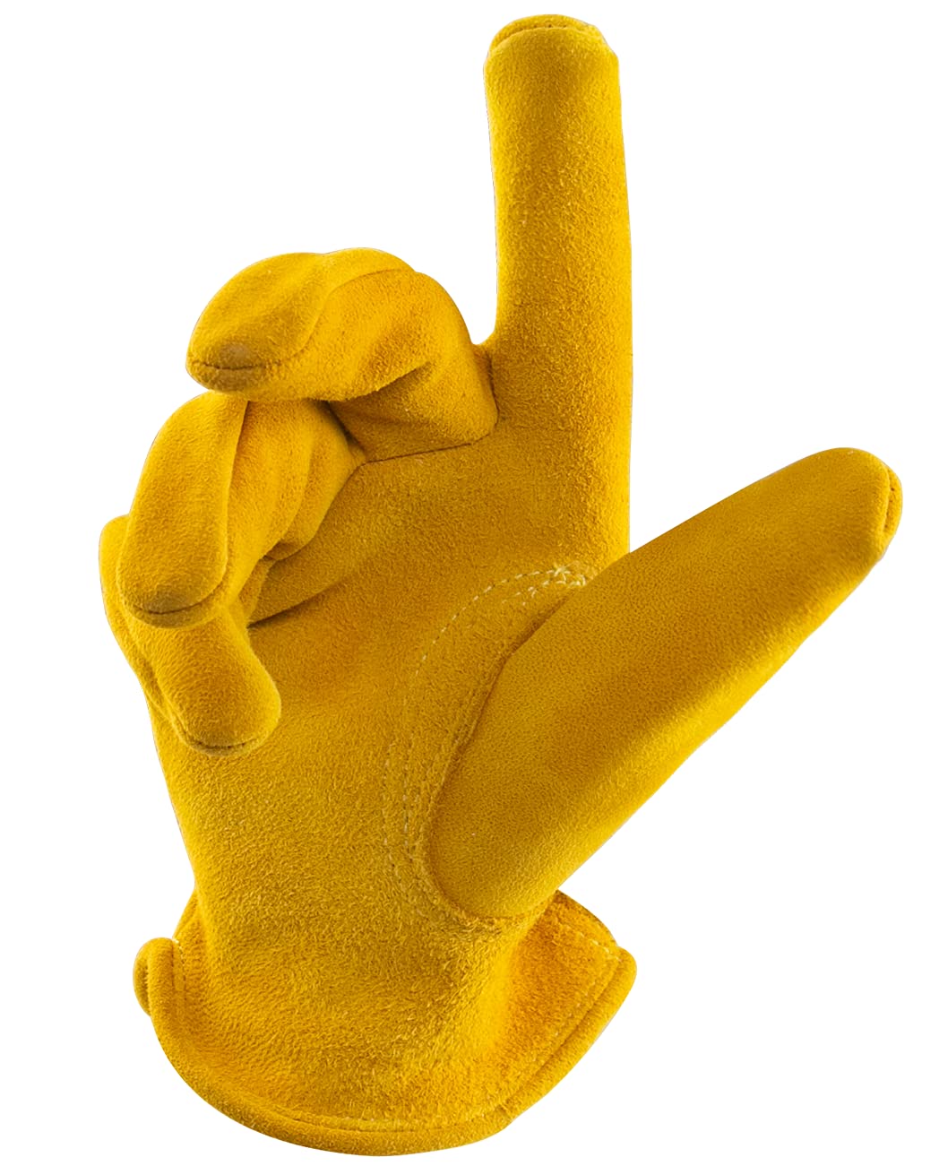 FEISHDEK Kids Work Gloves Age 2-14, Extra Soft Deerskin Suede, Durable, Flexible Toddler Youth Genuine Leather Gloves for Kids Yard Work, Working, Gardening (Large, Yellow, 8-12 Years Old)