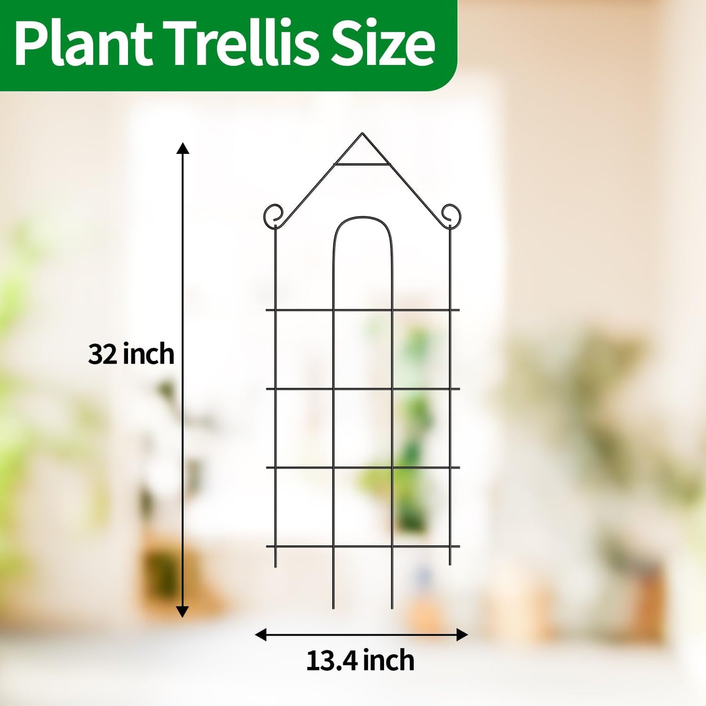 DOLEMODUO 32" Plant Trellis, 6 Pack Metal Garden Trellis for Potted Plants Indoor/Outdoor, Rust-Proof Sturdy Steel Trellis for Climbing Plants, Monstera, Tomatoes, Cucumbers