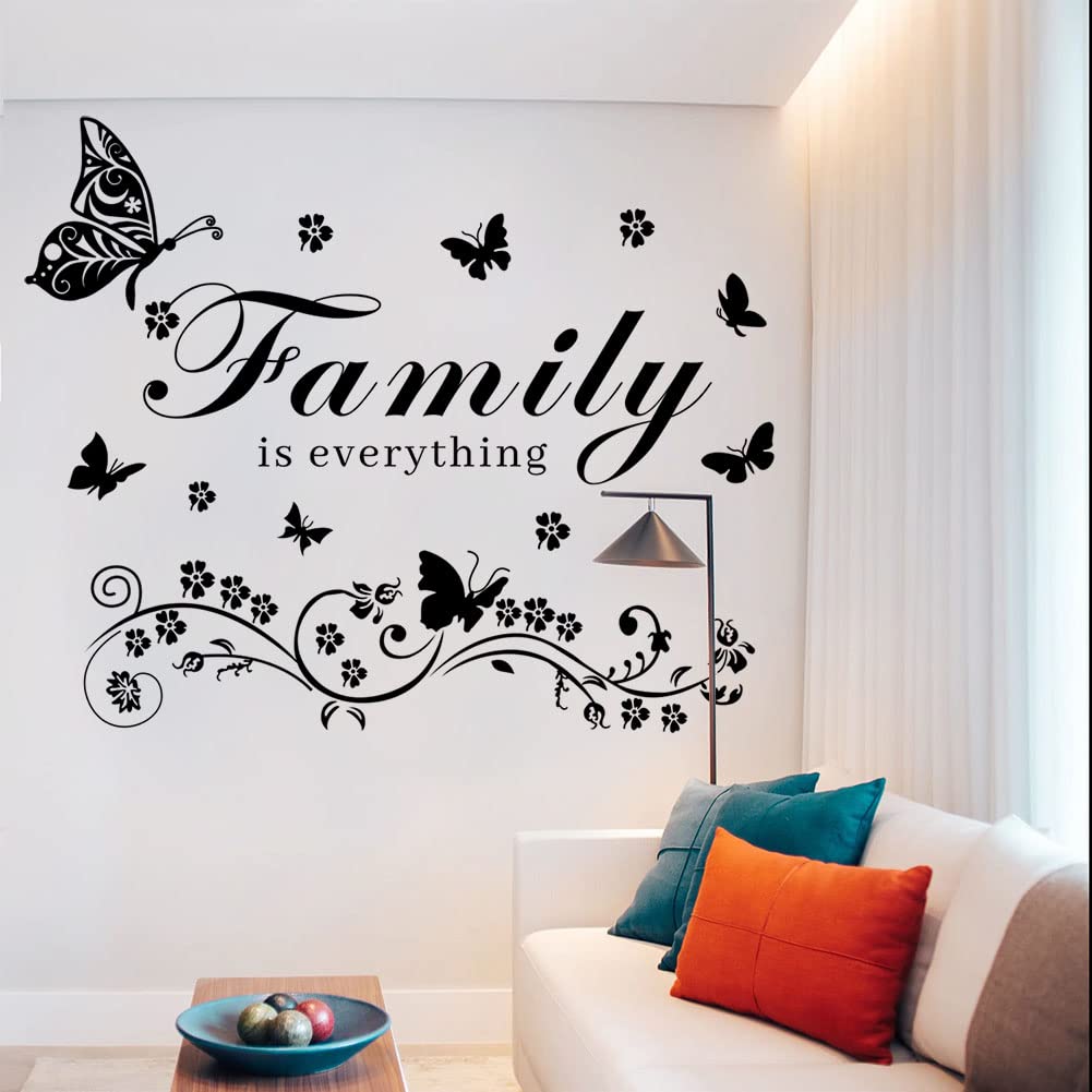 Family Wall Art Decal - Removable Wall Stickers Quotes 'Family is Everything' for Living Room, Bedroom, Dining Room, Kitchen