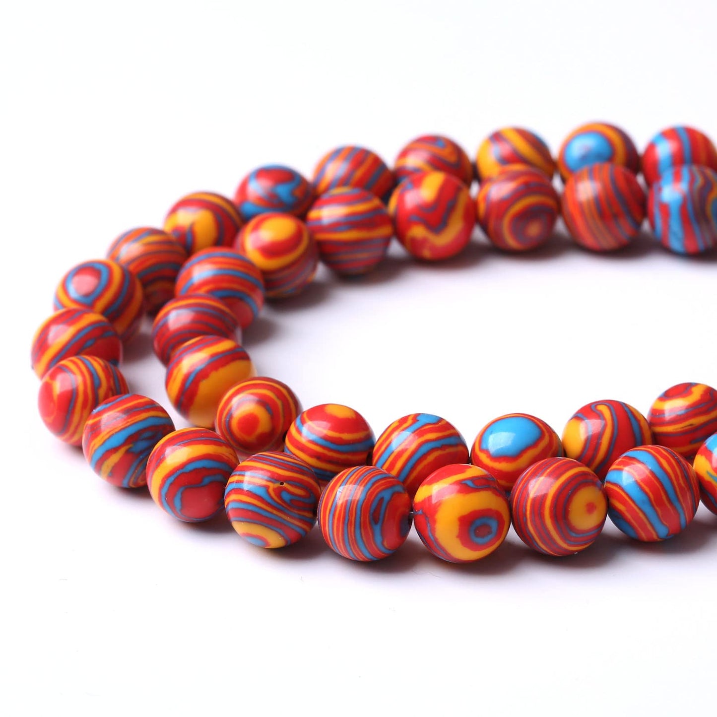 45PCS 8MM Beads Red Malachite Beads Round Loose Beads Natural Gem Beads for Jewelry Making 15"
