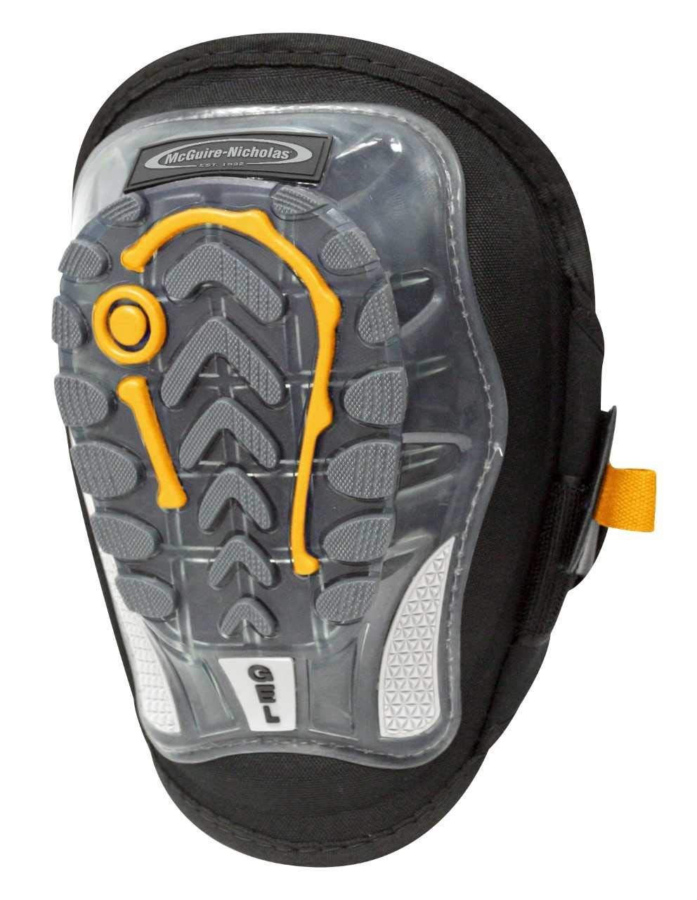 McGuire-Nicholas Stabilizer Shock Absorbing Heavy Duty Gel Foam Protective Knee Pads, Work Knee Pads for flooring, construction, working, gardening, and cleaning., clear,yellow,black