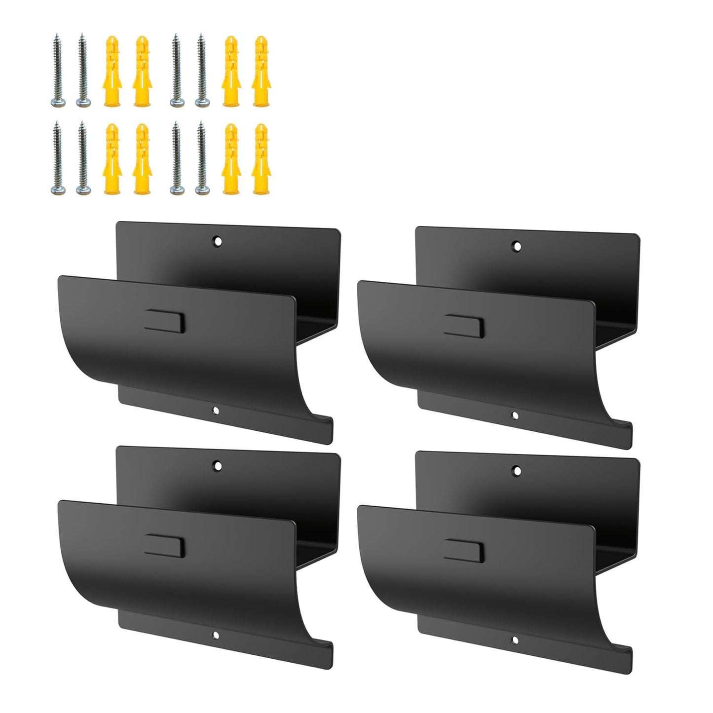 Juformin Heavy-Duty Ladder Hanger-Wall Mount Ladder Hook-Garage Wall Wheelbarrow Hangers-4 Pack