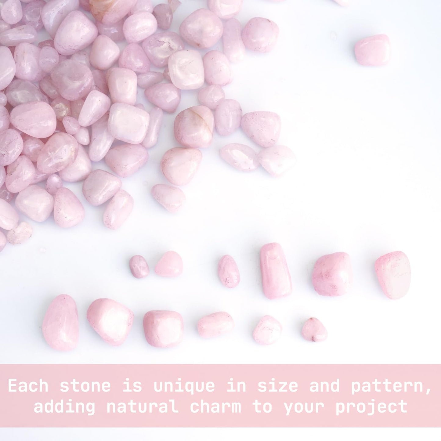 XMHOME 3 Pounds Rose Quartz Tumbled Stones - Pink Polished Crystals for Vase Filler, Love Energy, and Jewelry