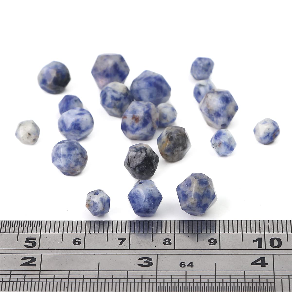 BEADIA Faceted Natural Blue Sodalite Stone Round Beads 8mm 36cm/Strand for Jewelry Making