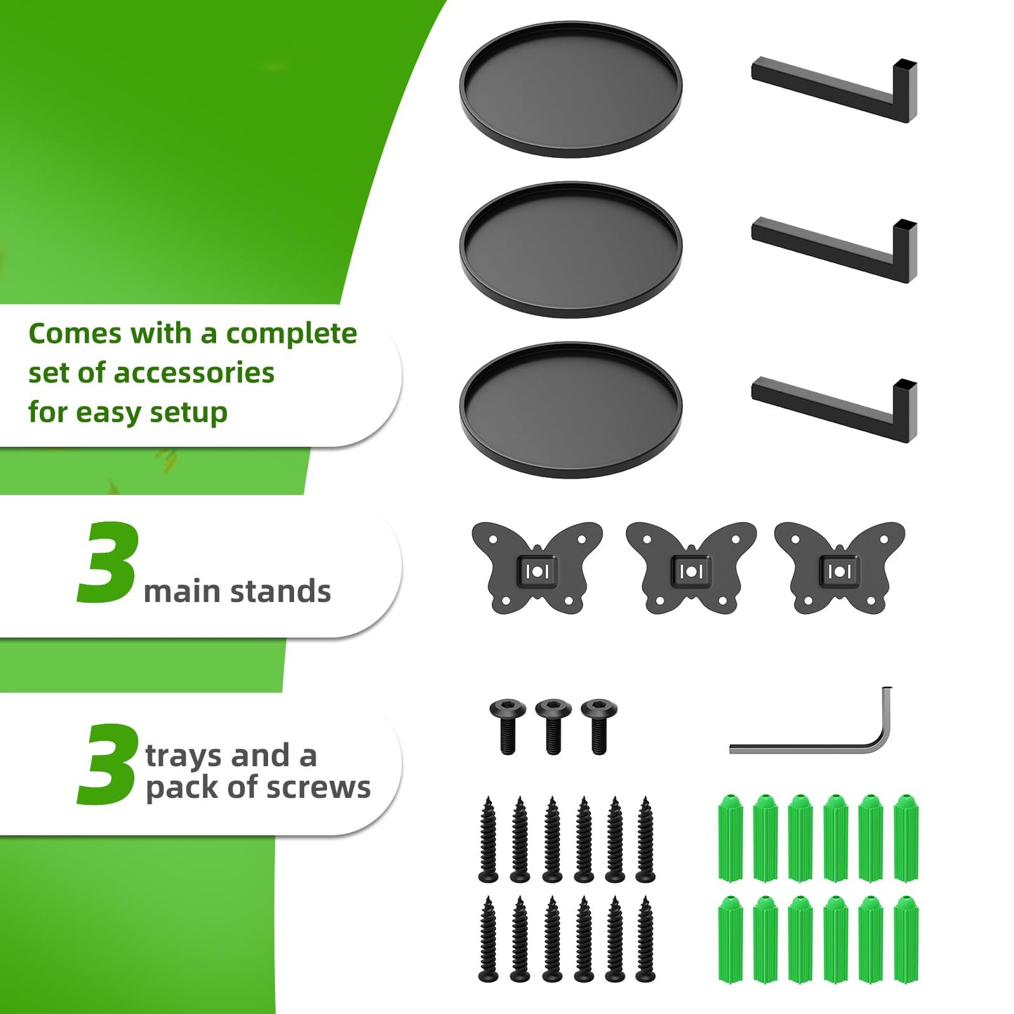 Wall Mounted Plant Holder - Butterfly Metal Hanging Shelf for Indoor Plants Succulents Flowers Decor Sturdy Wall-Mounted Storage for Bedroom Living Room Bathroom Space-Saving Home Organizer 3-Pack