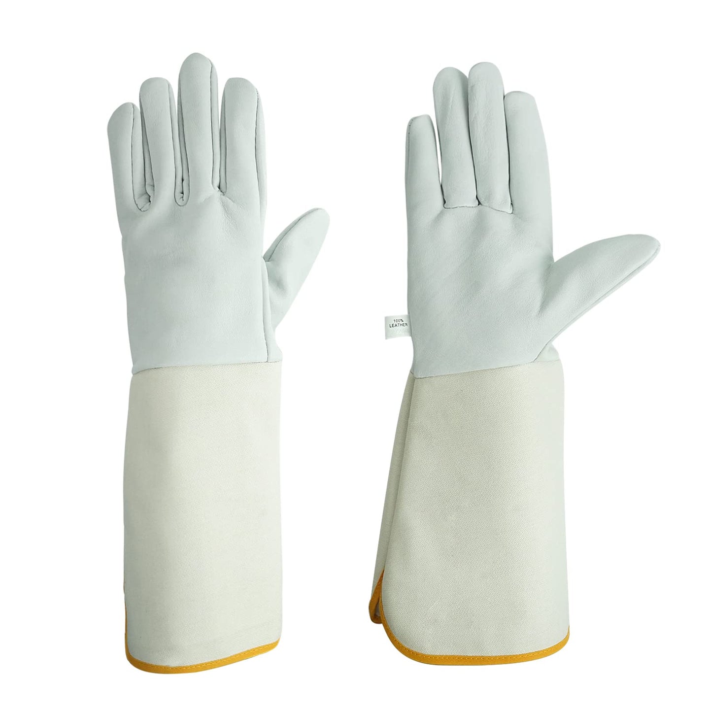 Luwint Leather Long Garden Gloves, Thorn Proof Rose Pruning Elbow Length Gardening Gloves for Men and Women, 1 Pair (XL)