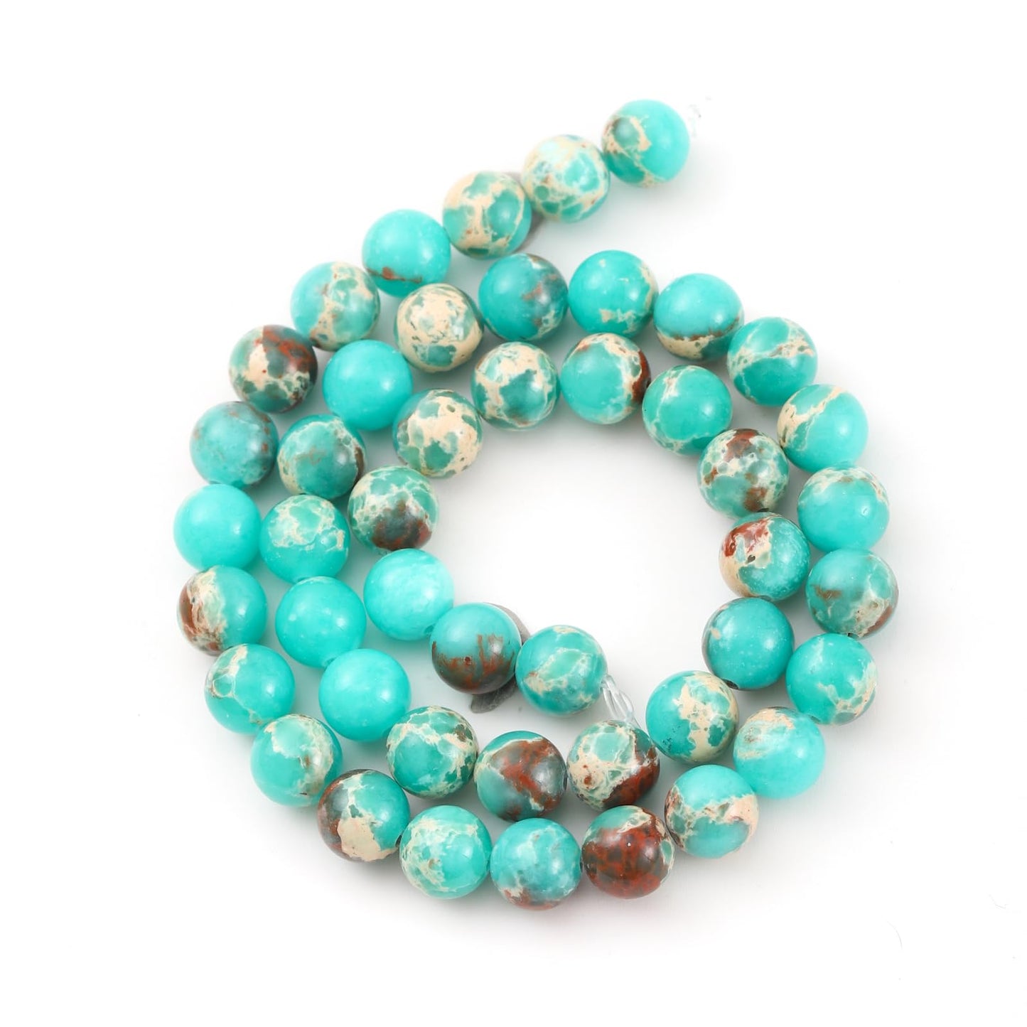 6mm 60pcs DIY Natural Green Imperial Jasper Stone Beads Round Healing Crystal Gemstone Loose Beads for Jewelry Making Handmade Bracelet Necklace