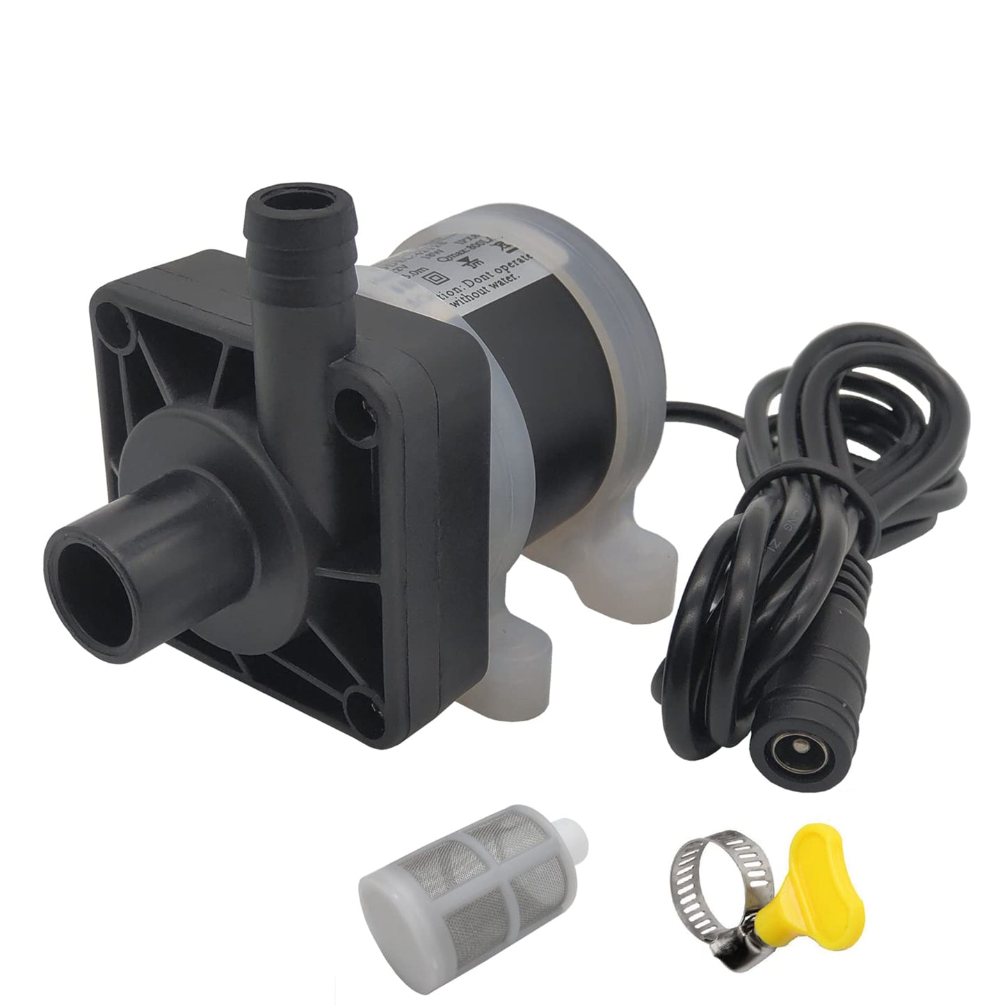 DC 12V submersible pump 210GPH 18W durable fountain water pump, head 5M with filter, suitable for pond fountain, hydroponics, aquarium fish tank, solar water circulation system