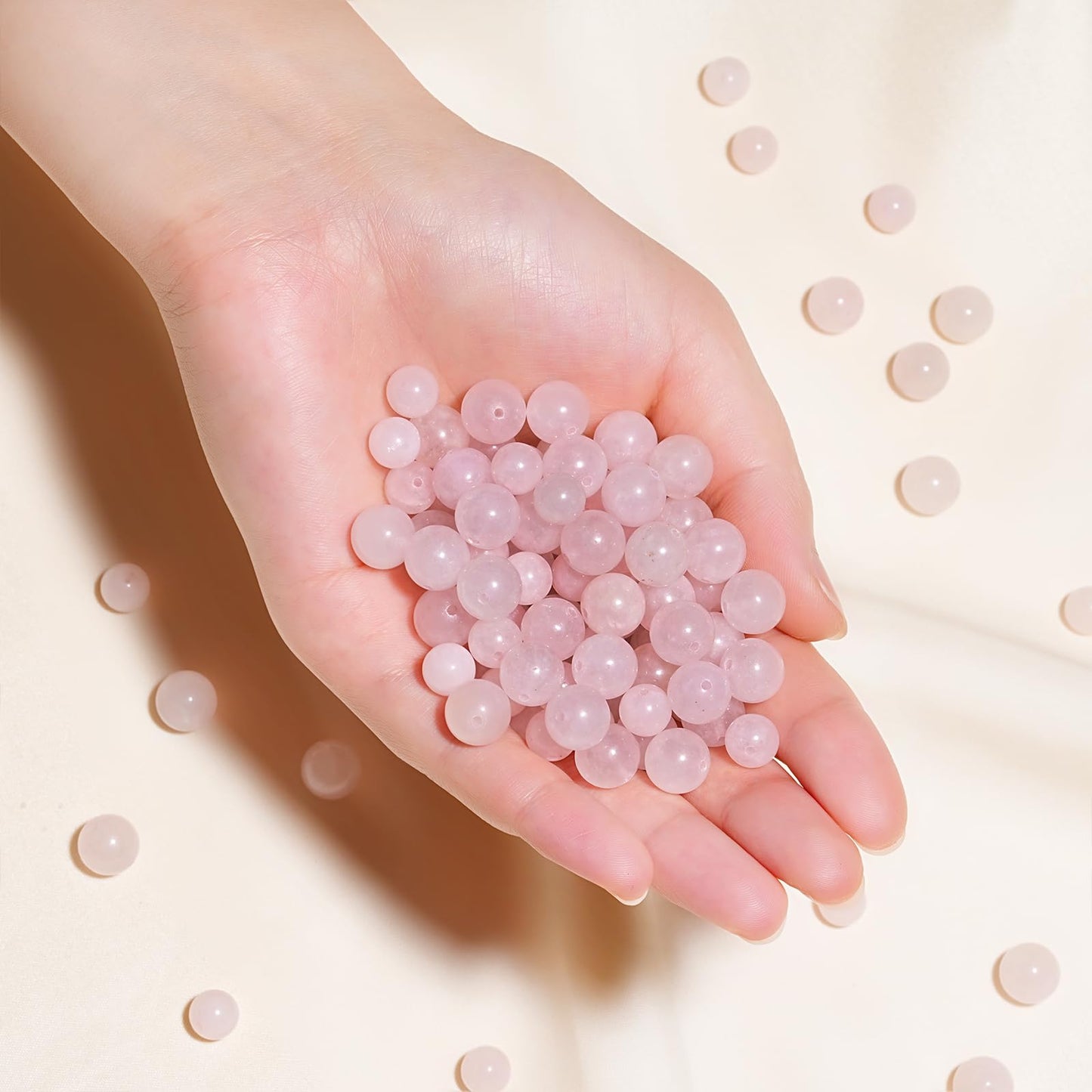 10mm Natural Rose Quartz Gemstone Beads Polished Round Smooth Stone Beads for Bracelets Jewelry Making 15inch Loose Beads
