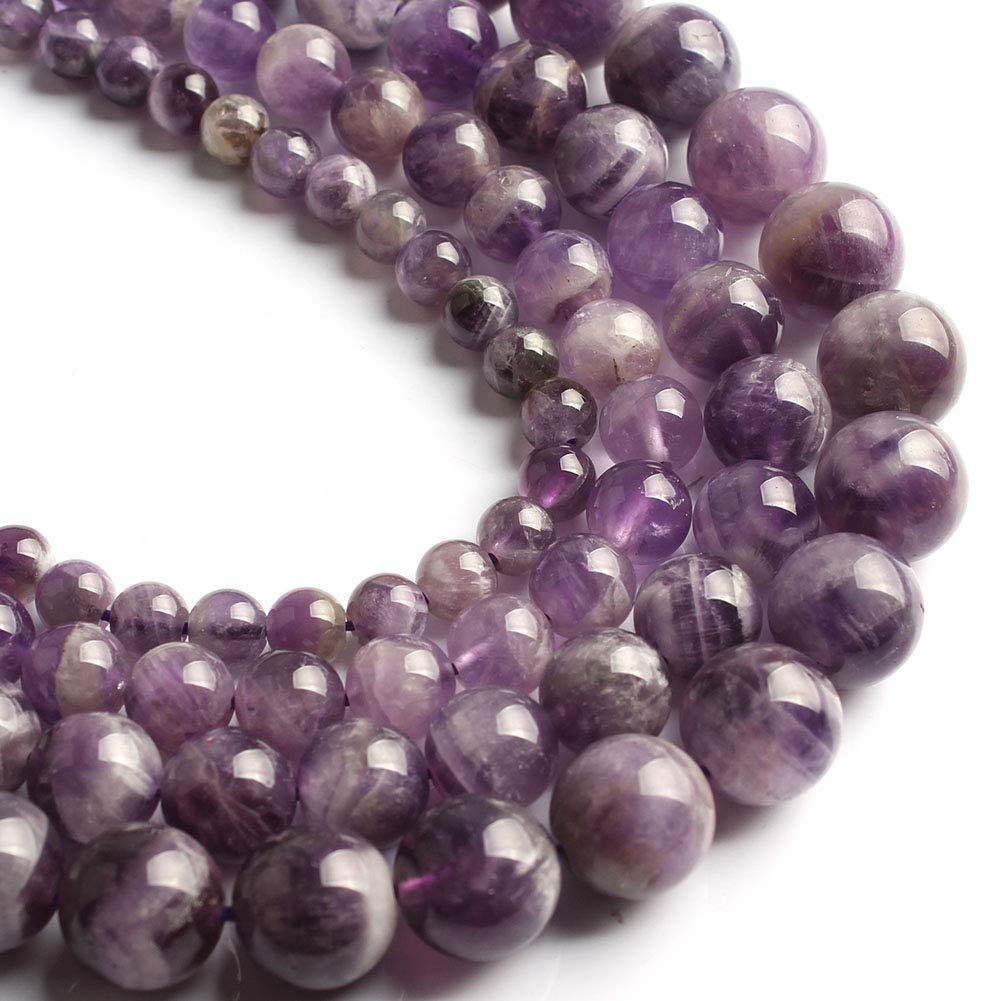NITOPUPU 10mm 37pcs Amethyst Natural Stone Beads for Jewelry Making Supplies, Round Crystal Beads for Bracelets Necklace DIY Crafts