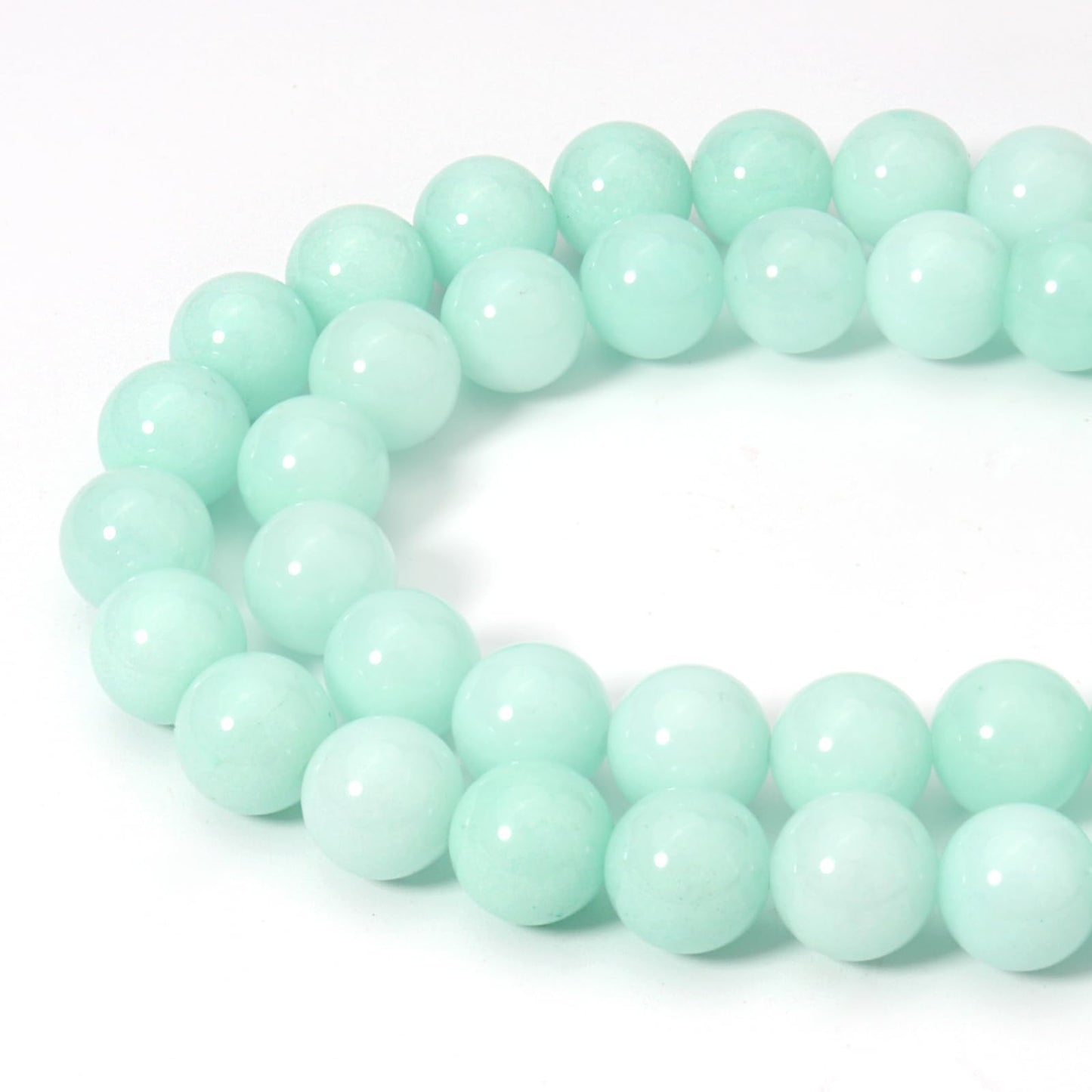 Siomia 60pcs 6mm Natural Amazonite Gemstone Beads Energy Healing Crystal Round Loose Stone Beads for Jewelry Making, DIY Bracelets Necklaces