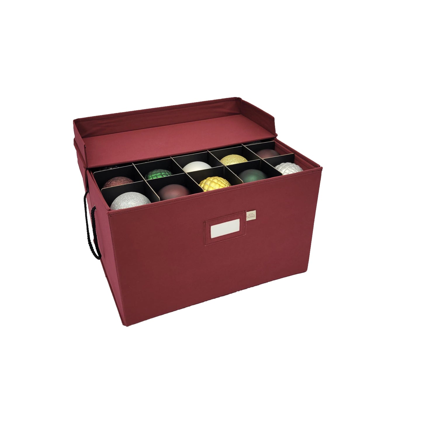 612 Vermont Christmas Ornament Storage Box with 3 Trays, Adjustable Acid-Free Dividers, Holds 60-4 Inch Ornaments
