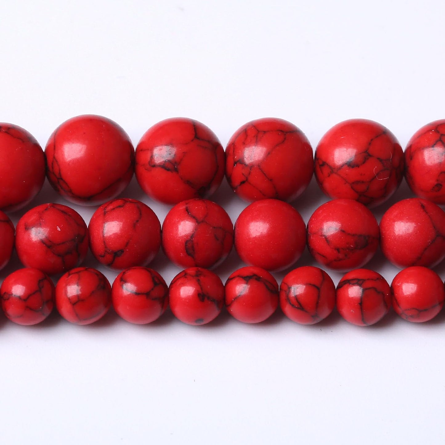 90PCS 4MM AAA Red Howlite Turquoises Stone Beads Natural Gemstone Bead Crystal Healing Energy Jewelry Making DIY 15 inches