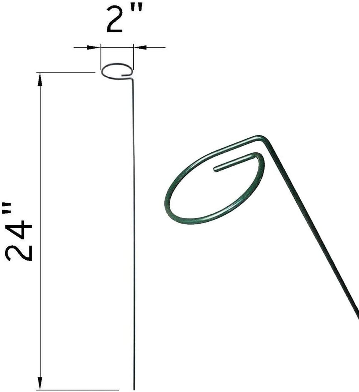 Tingyuan 24 Inches Single Stem Plant Support Stakes Steel Garden Stakes Plant Atem Support, Pack of 20