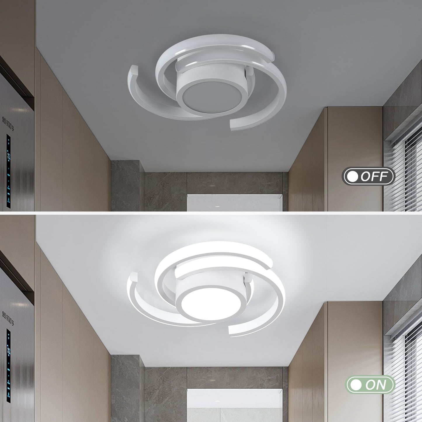 ADISUN LED Modern Ceiling Light,6000K Semi Flush Mount Ceiling Light Fixture,Unique White Ceiling Lights Fixtures for Living Room Bedroom Corridor Aisle Hallway Indoor Ceiling Lamp (D11 in*H3.9 in)
