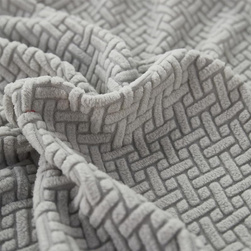 Disayu Sofa Covers Couch Covers for Sofa Pet Friendly Couch Cushion Covers Universal Sofa Covers Washable Stretch Slipcovers for Sectional Sofa (Texture Light Gray,Large Single Seat Cover)