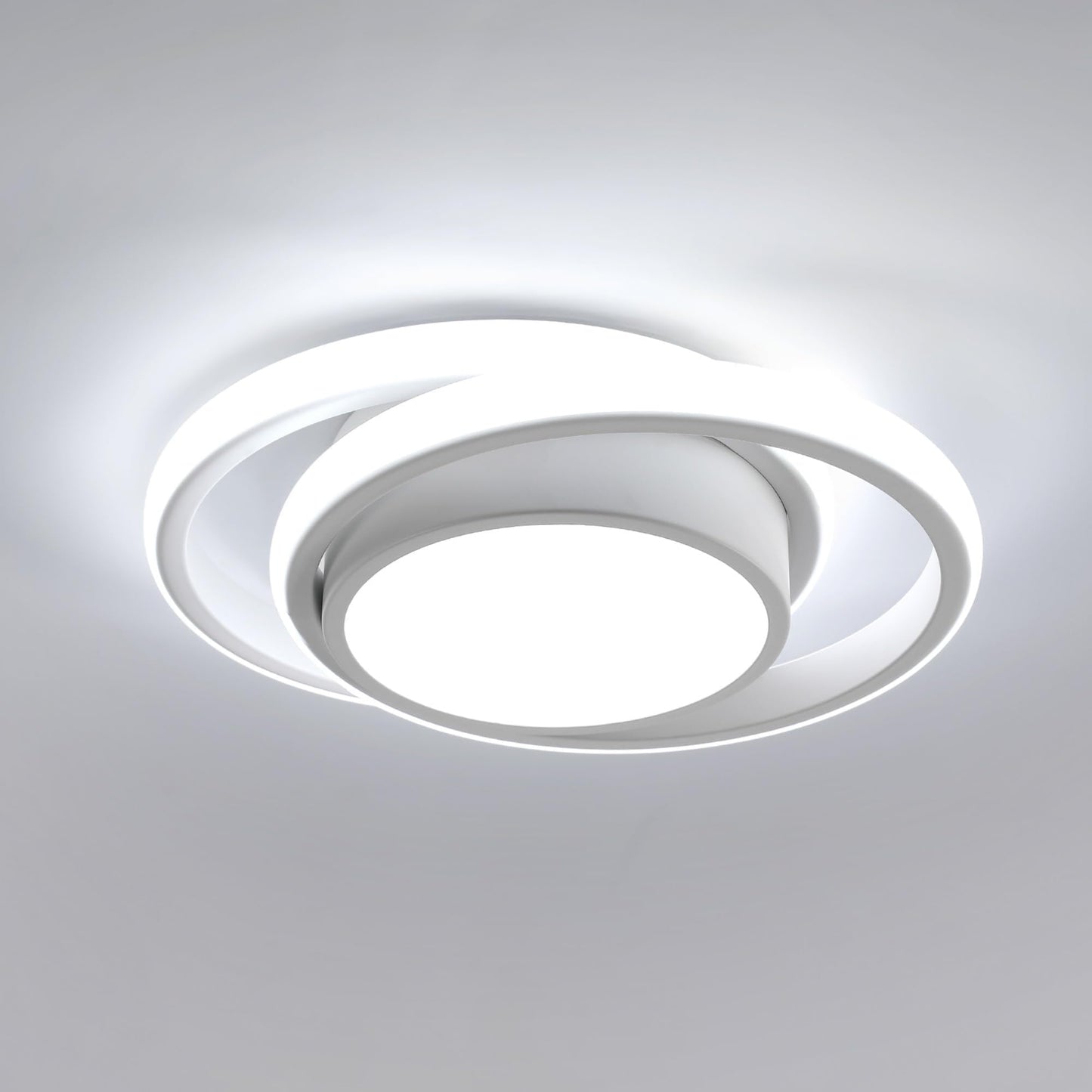 DELIPOP Modern LED Ceiling Light, 36W 2160LM Round Small Ceiling Lamp, (Cool White, 6500K) Aluminum Close to Ceiling Light Fixture for Hallway, Aisle, Corridor, Bedroom, Kitchen