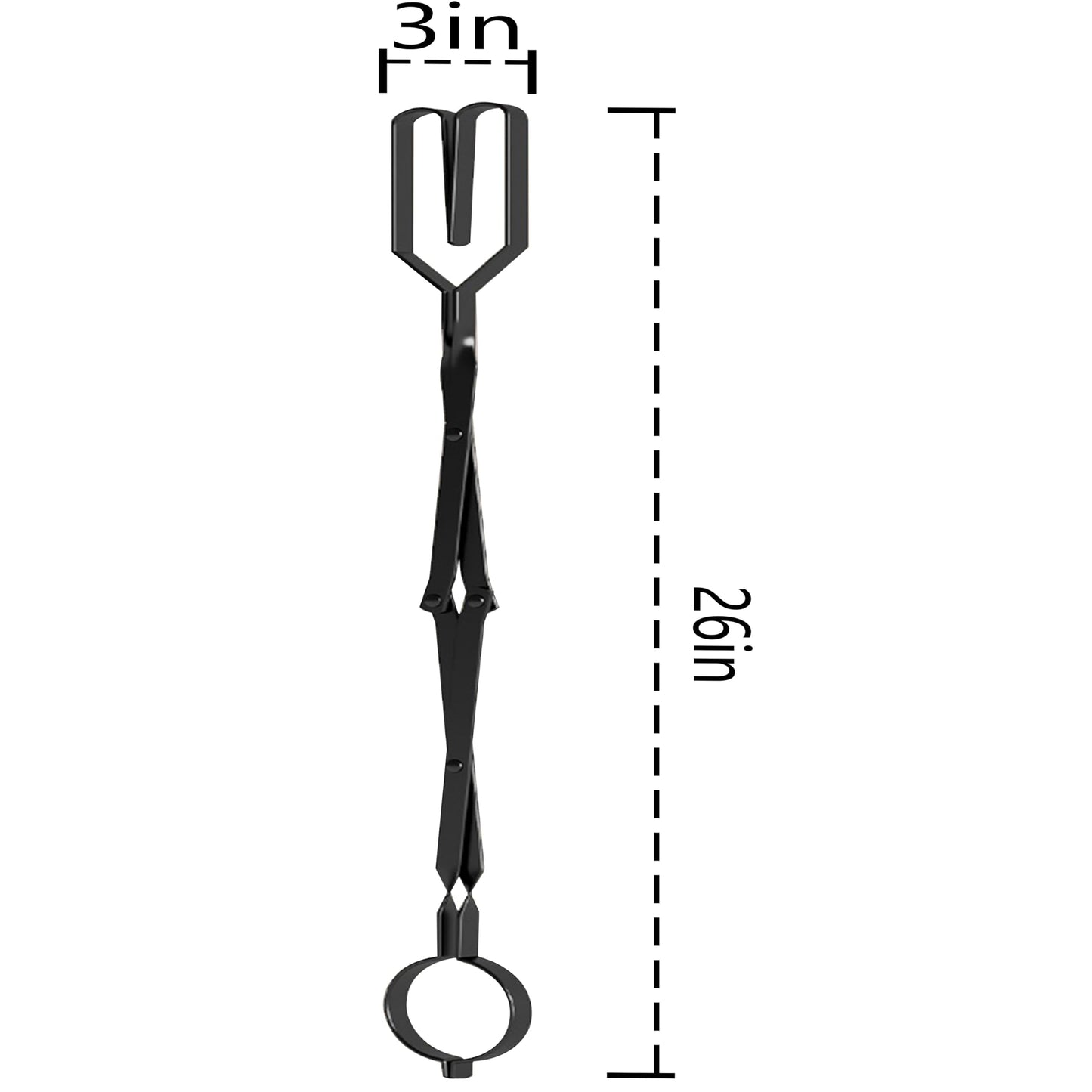 Kingson Arc Design Fireplace Tools, 26'' Firewood Tongs Log Grabber with Handcrafted Wrought Iron for Indoor Fireplace/Outdoor Fire Pit Campfire