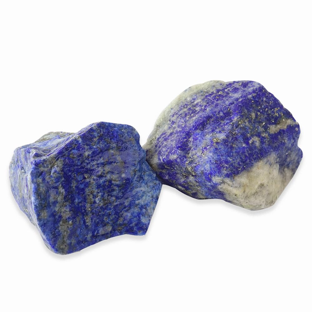 2PCS Natural Raw Stone Healing Crystals Bulk, Gemstones for Reiki, Meditation, Home Decor, Garden Fountain Rocks (Lapis Lazuli)