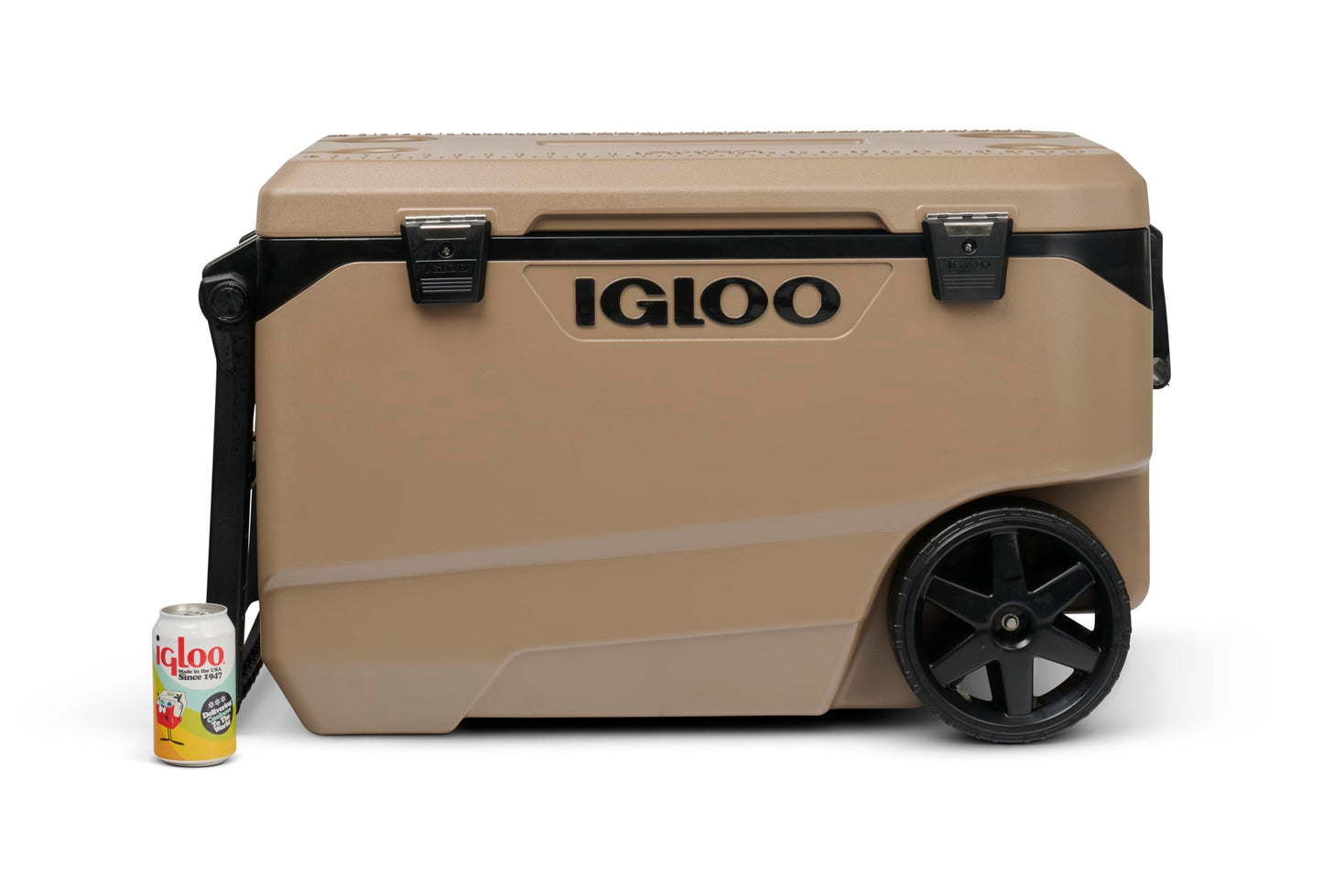 Igloo Maxcold 90 QT Cooler Canyon Brown, Insulated Cooler Chest with Soft Ride Wheels, Leak-Proof Outdoor Hard Cooler, 5-Day Ice Retention, 134 Can Capacity
