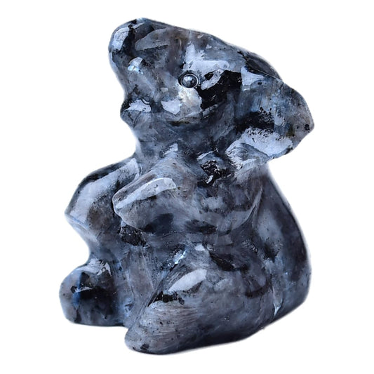 WUYOUSHI Shimmer Stone Elephant Decor Figurine Crystals and Healing Stones Elephant Statue Polished Pocket Gemstones Bedroom Office Desk Home Decoration A Lucky Decoration