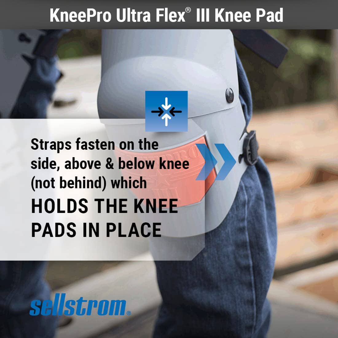 Sellstrom Ultra Flex KneePro Professional Knee Pads for Men & Women with Thick Foam Cushioning & Heavy Duty Hard Outer Shell - Adjustable Straps with Quick-Clips & Ergonomic Metal Hinges - for Construction Work, Gardening, Roofing, Flooring