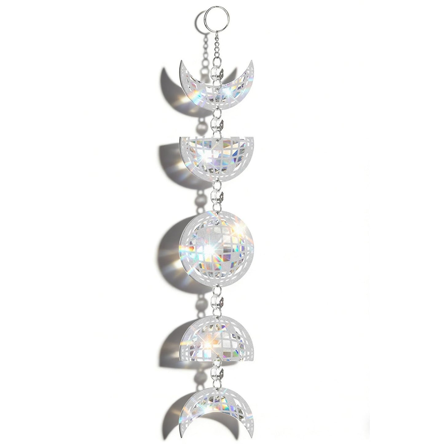 Sliner Disco Ball Moon Phase Hanging Pendant Handmade Sun Catcher for Windows Indoor Windows Ornament Party Christmas Wedding Holiday Decorations Gifts