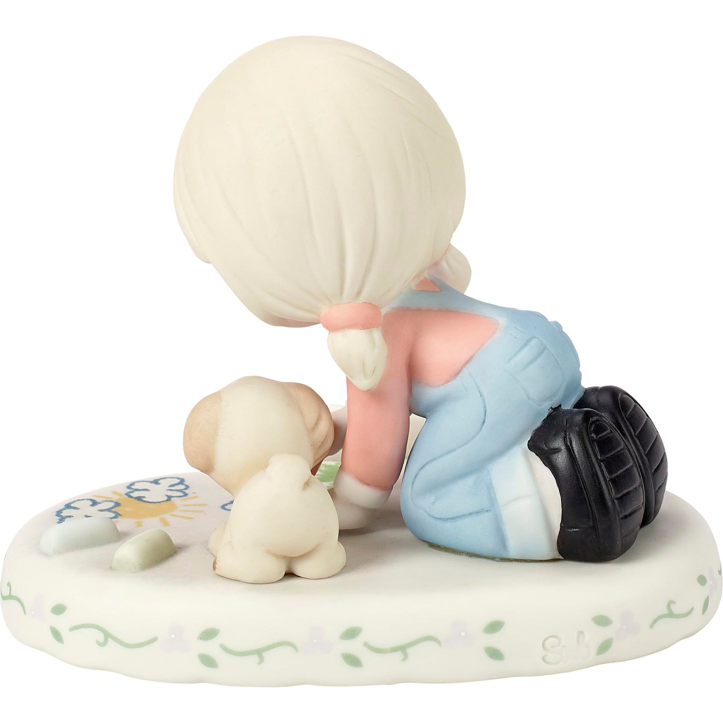 Precious Moments, Growing In Grace, Age 8, Bisque Porcelain Figurine, Blonde Girl, 154035