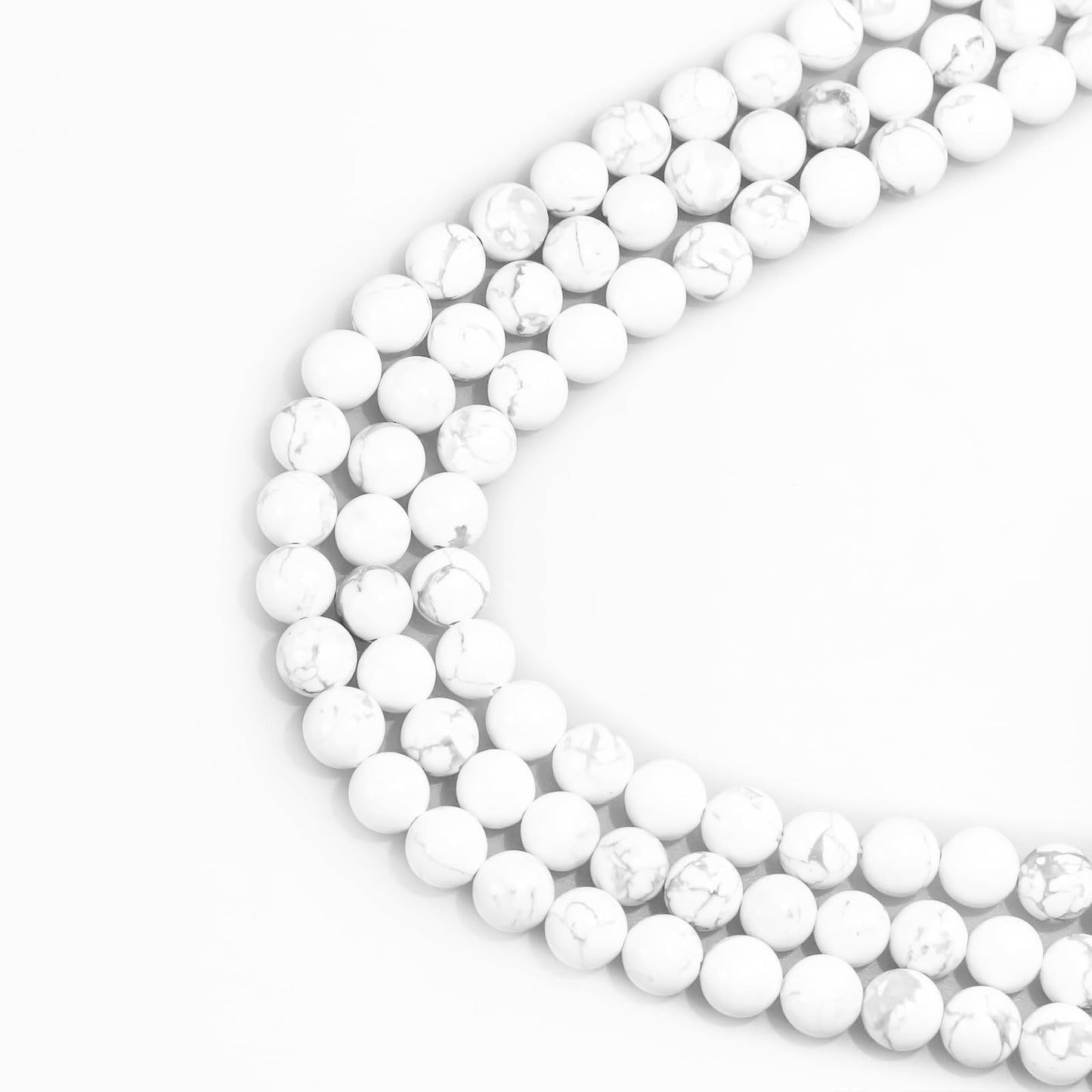 4mm Natural Gemstone Round Small Beads for Jewelry Making White Howlite Crystal Beads for Bracelets Neacklaces Earrings Craft Making Supplies (15"/Strand)