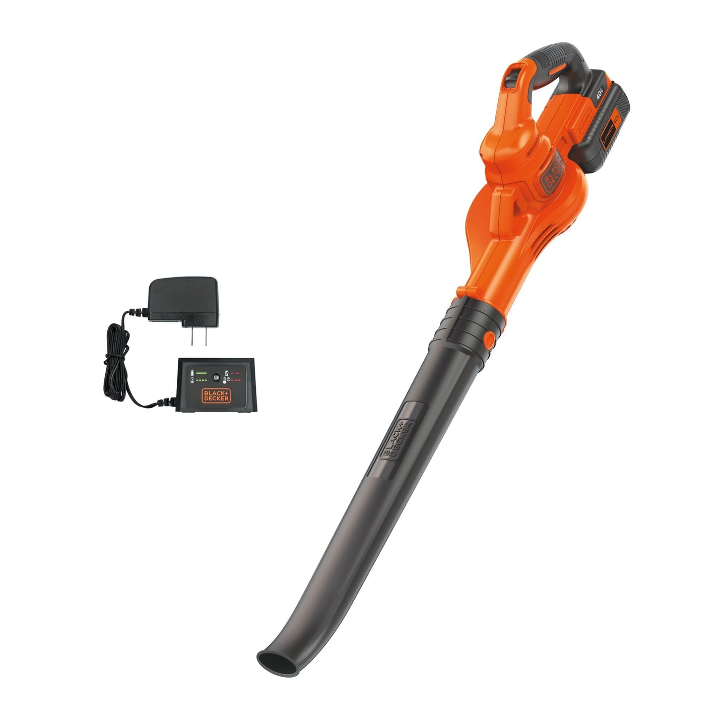 BLACK+DECKER Cordless Leaf Blower, 40V MAX , Leaf Blower Cordless with Battery and Charger, 125 MPH Air Speed, Lightweight Handheld Yard Sweeper (LSW40C)