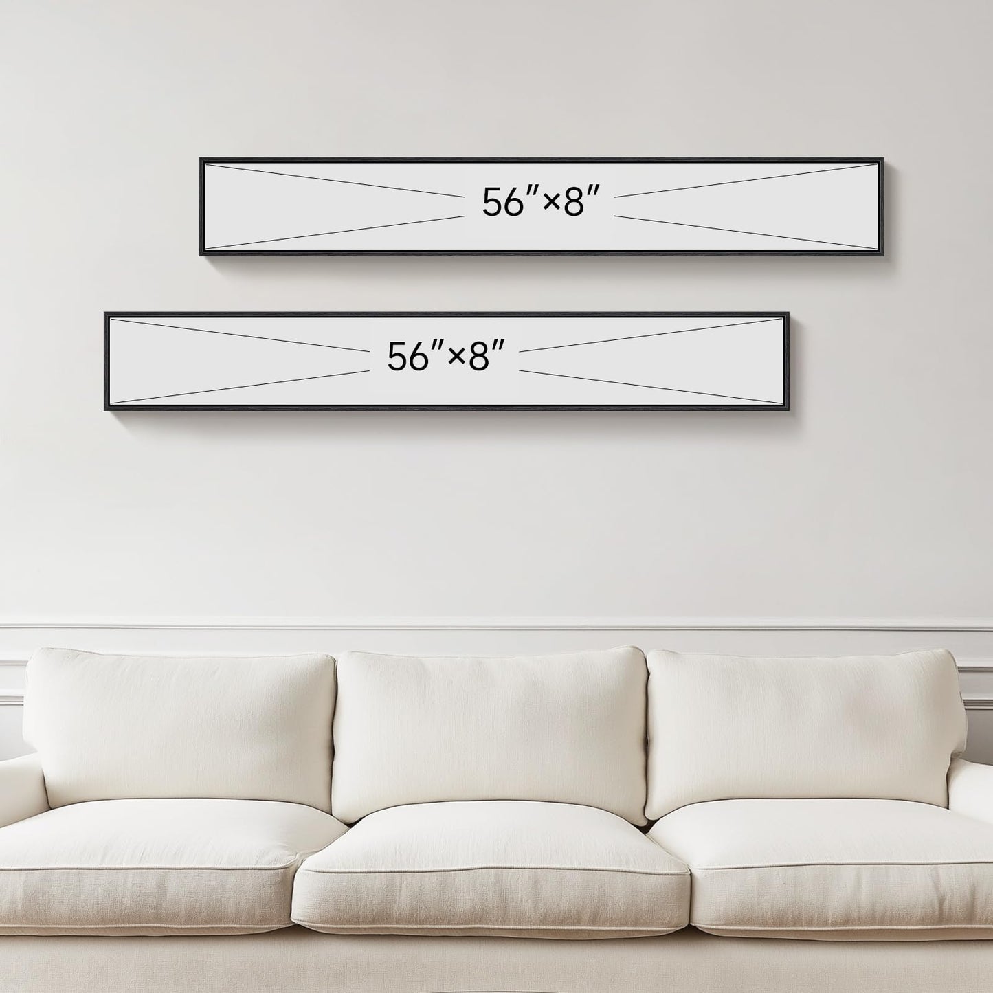 Long Narrow Framed Neutral Abstract Vertical Wall Art Set, 2 Piece Modern Canvas Prints Paintings Artwork for Walls, Beige and Brown Minimalist Pictures for Hallway Entryway Living Room Bedroom Decor