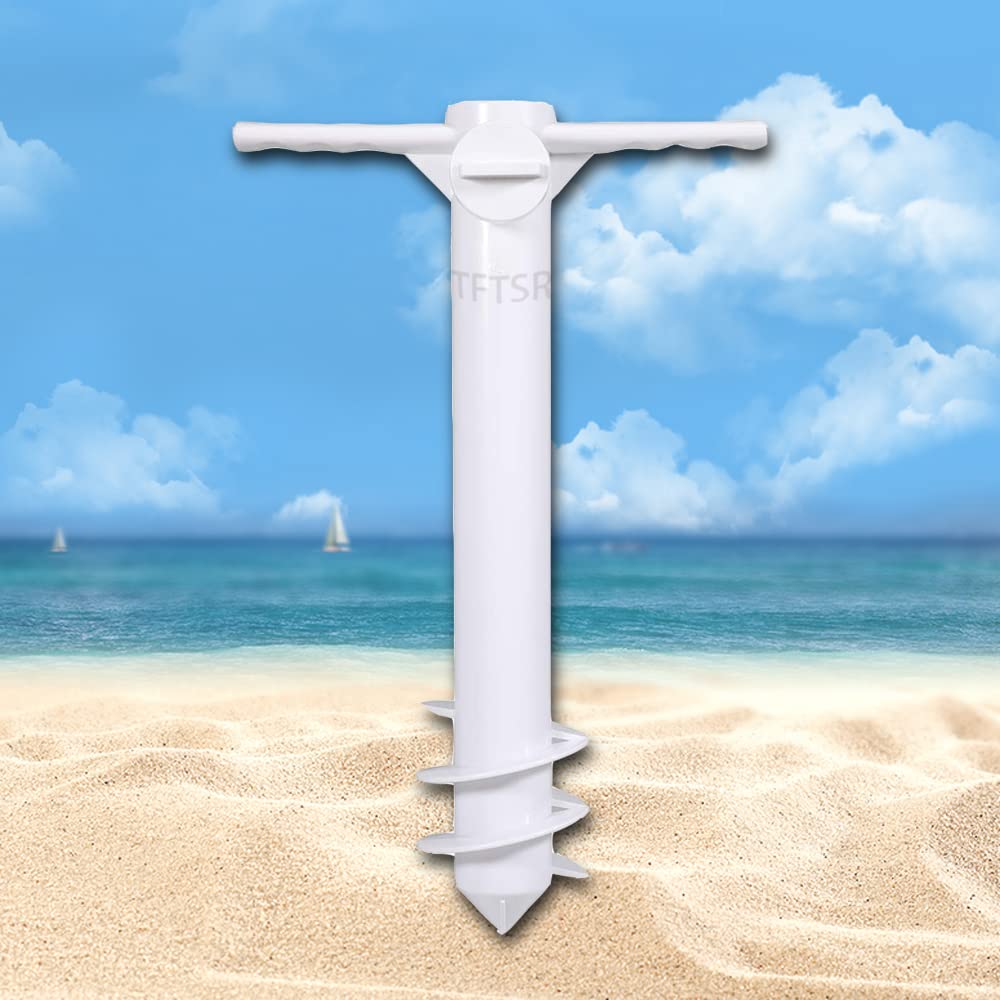 TFTSR Patio Beach Umbrella Sand Anchor Hanging Hook Set,Base with Adjustable Screw,One Size Fits All,Hang Objects and Stand Strong Winds