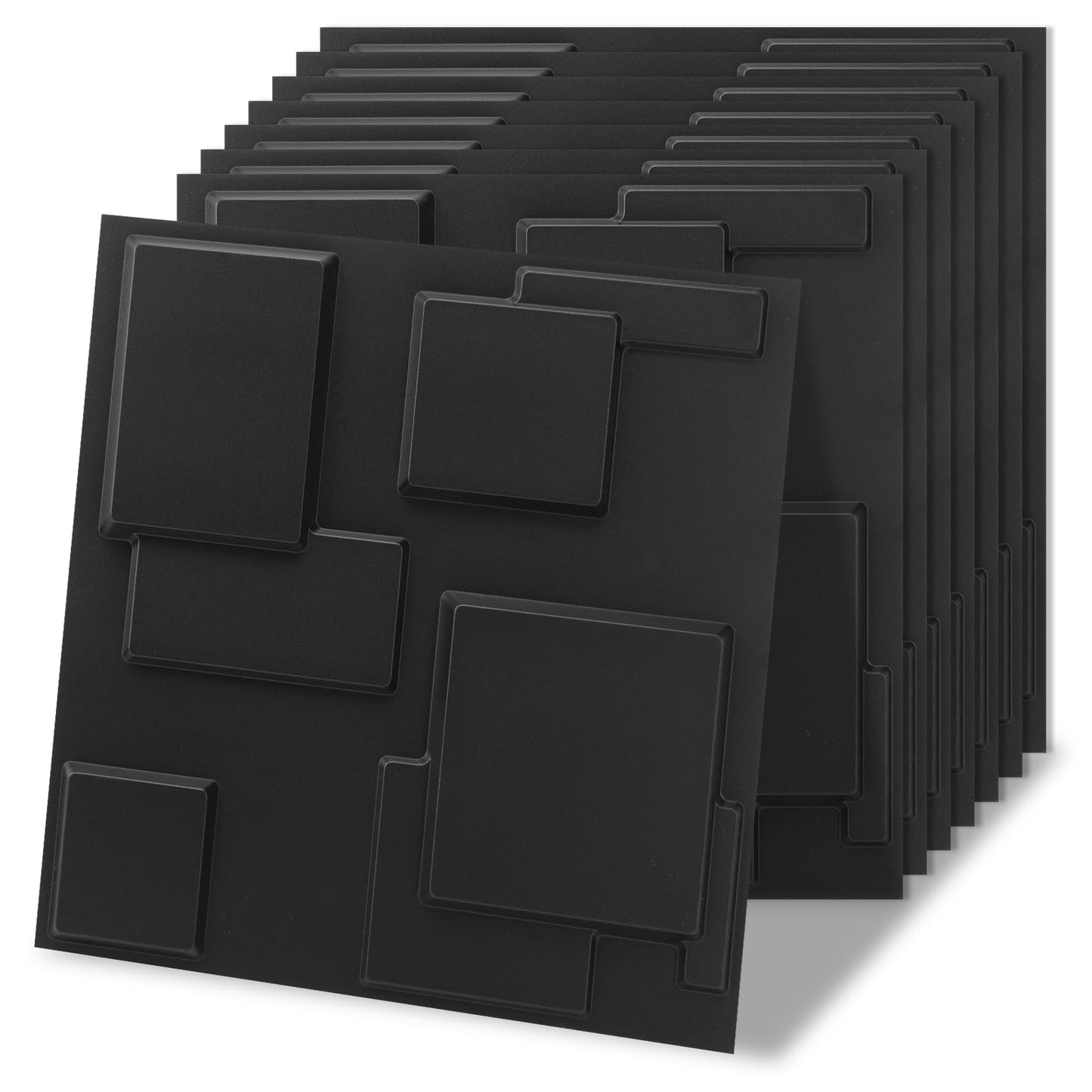 Art3d 20 Pack Decorative 3D Wall Panels, 19 Sq.Feet PVC Interior Wall Décor, 11.8"x11.8", Black
