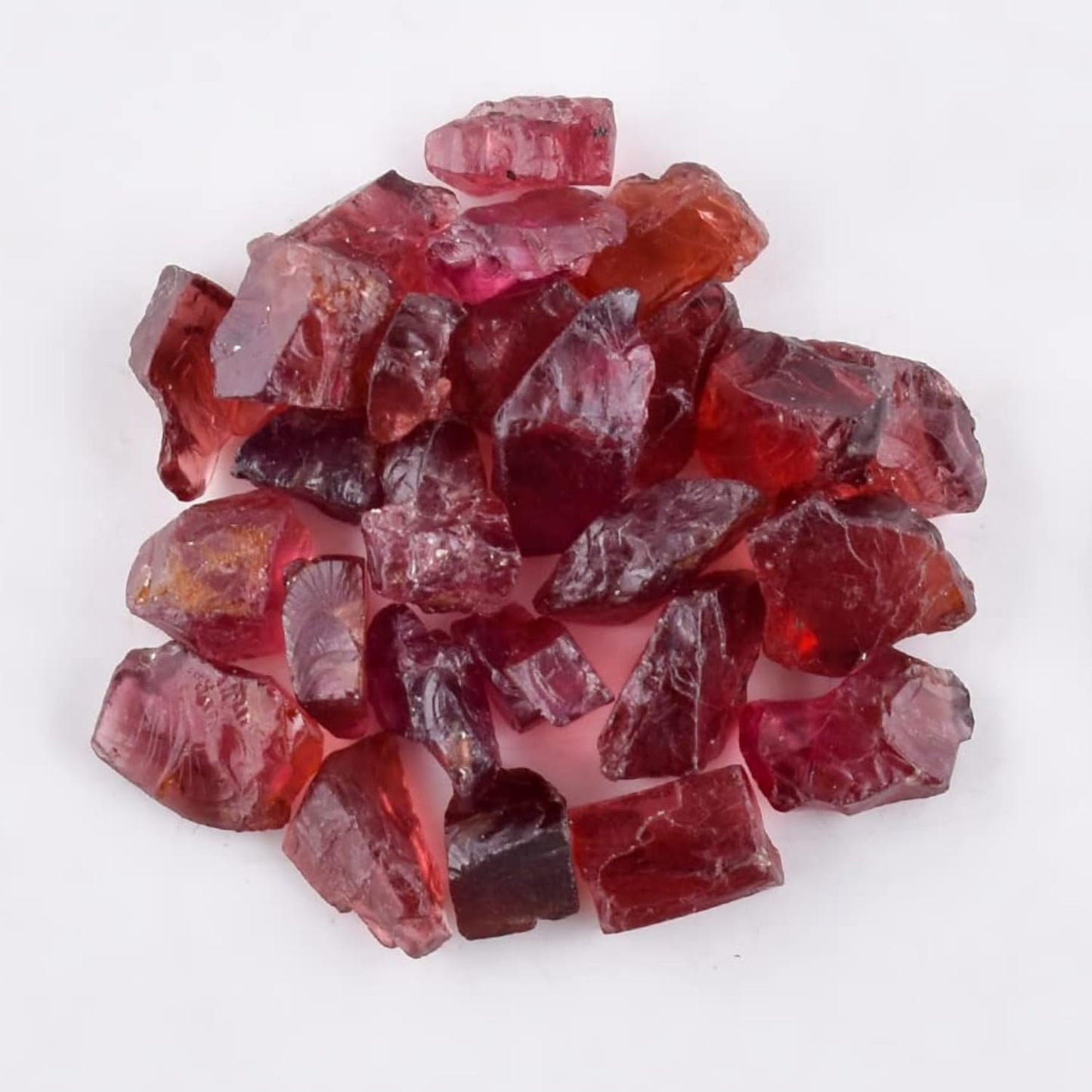 50 carats Natural Raw Red Garnet Gemstones Stone Rough Crystals, Jewelry Making Bulk Supply, Wire Wrapping, Wholesale Lot, Chakra Crystals January Birthstone DIY Loose Stones, 9 to 13mm, (7 to 8pcs)