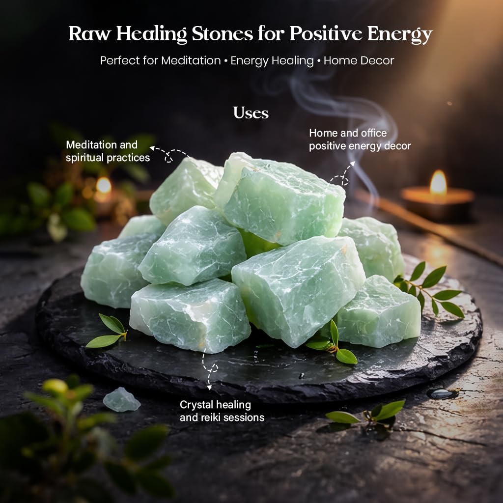 "650+ Carats, 3 Pc Green Jade Rock Rough Stone 2540 mm Raw Crystals Rock Crystals and Healing Stones Rough Gemstones Rock Collection for Beginners Used as Crystal Therapy, Meditation, Reiki"
