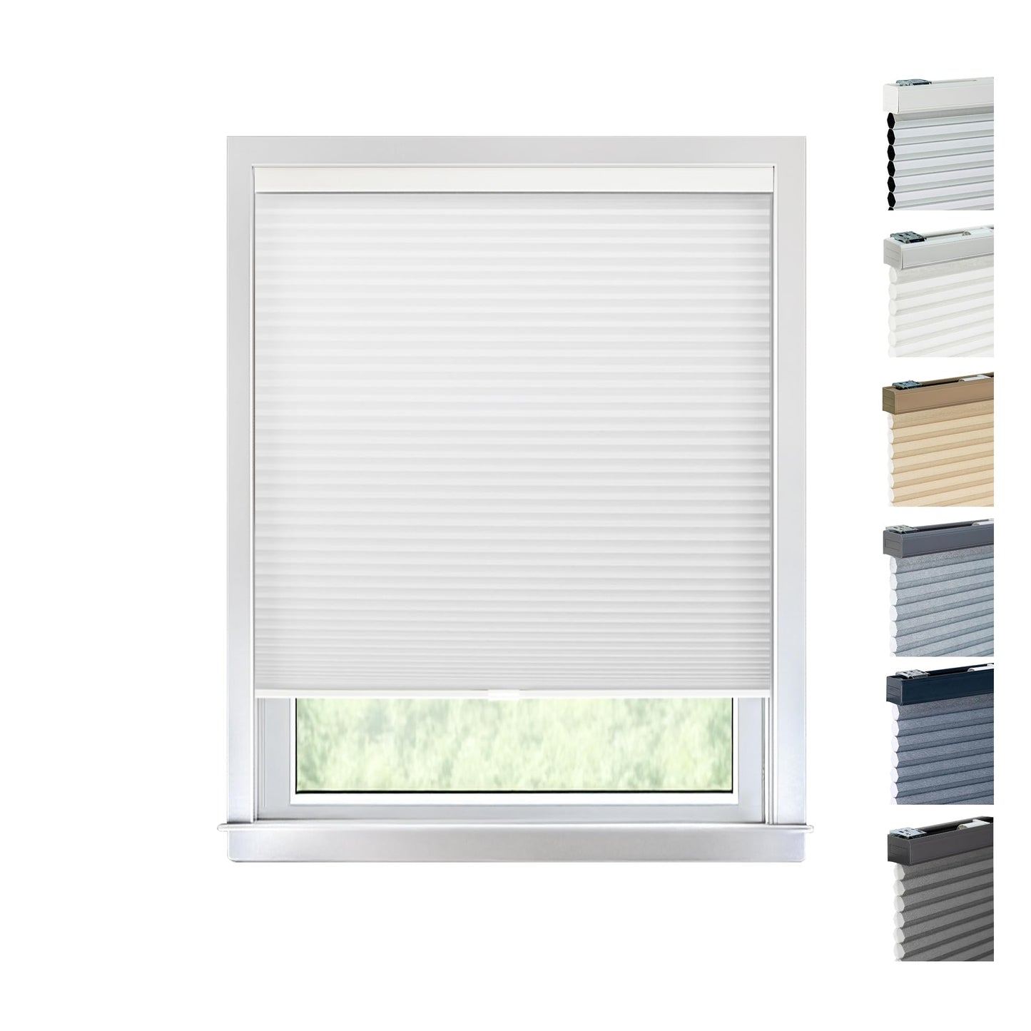 CHICOLOGY Cellular Shades , Window Blinds Cordless , Blinds for Windows , Window Shades for Home , Window Coverings , Cellular Blinds , Door Blinds , Morning Mist, 30"W X 64"H