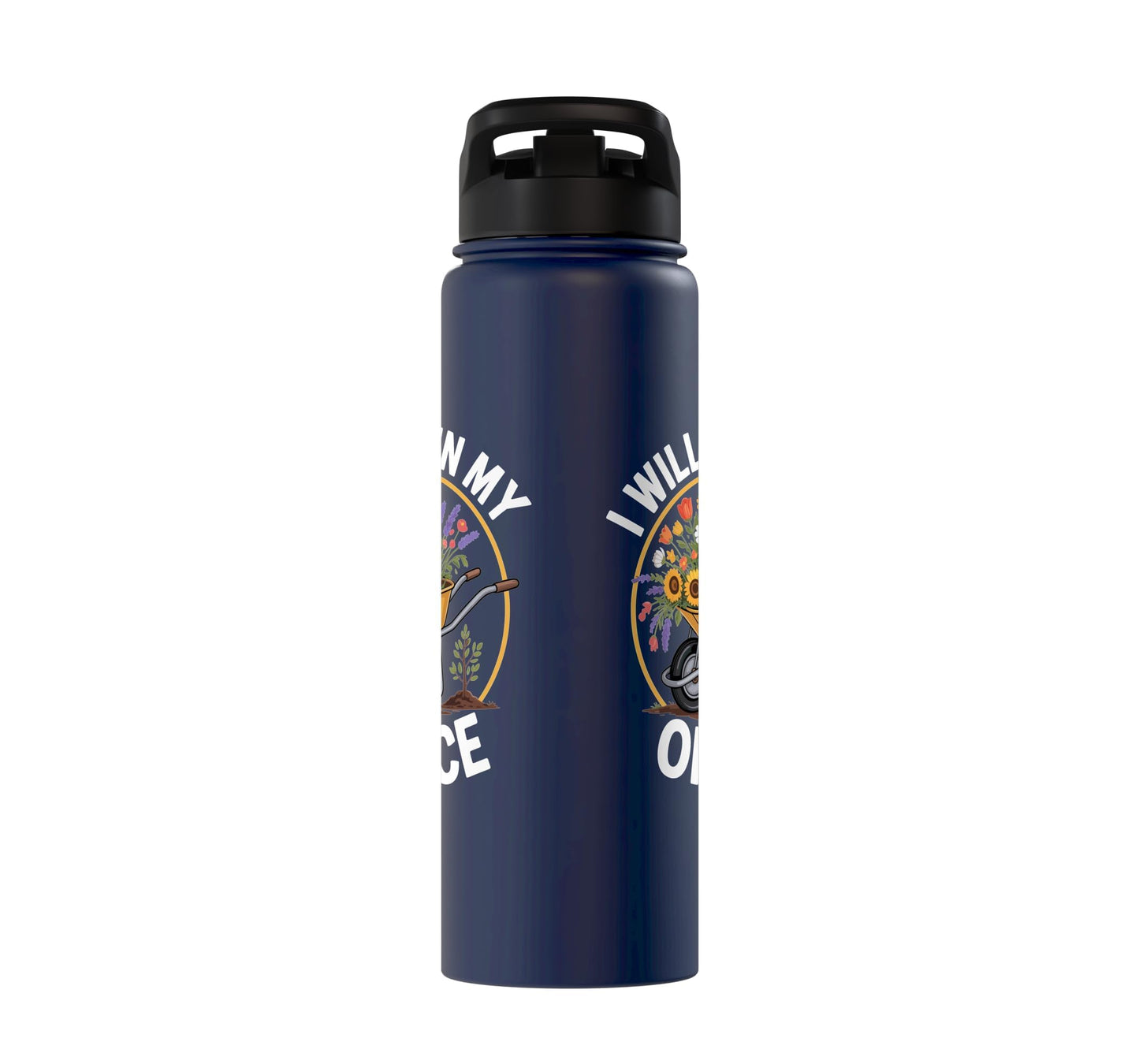 Funny Gardening Office Wheelbarrow Flowers Garden Hobbyist Stainless Steel Insulated Water Bottle