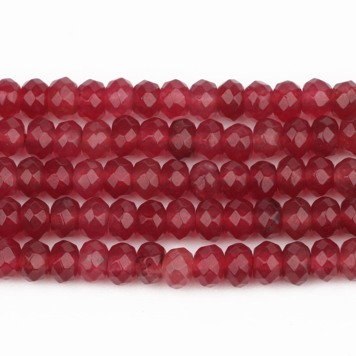 2 String 220PCS 3x5mm Natural Dark Red Chalcedony Stone Beads for Jewelry Making, Songxi Facted Loose Gemstone Beads for DIY Bracelet Necklace Making Supplies with Energy Healing Chakra Power