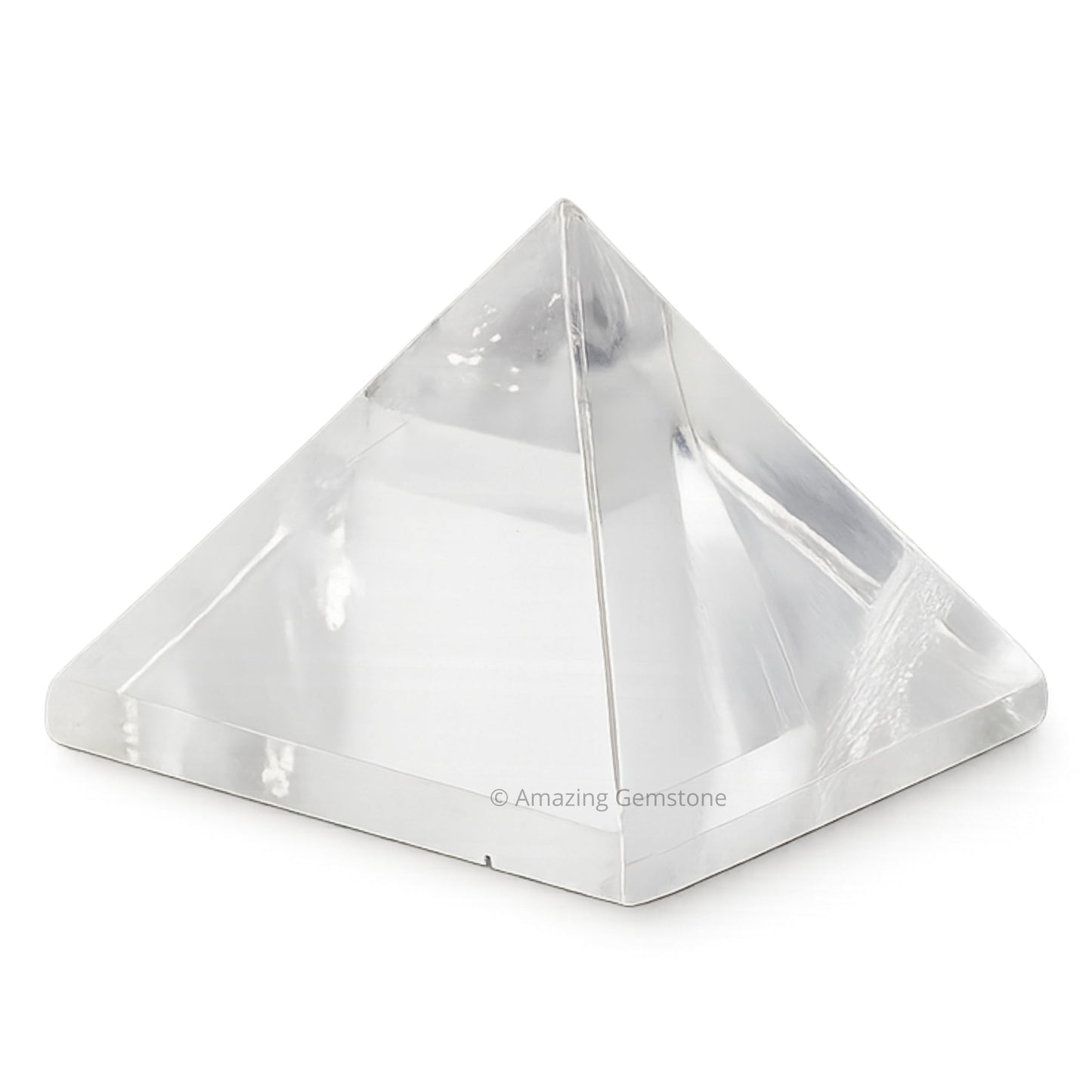 Amazing Gemstone Premium Clear Quartz Pyramid Crystal Healing Stones - 1" Great Pyramid Figurine of Natural Stone Pyramid for Meditation, Reiki, Chakra Balancing and Crystal Pyramids Grid