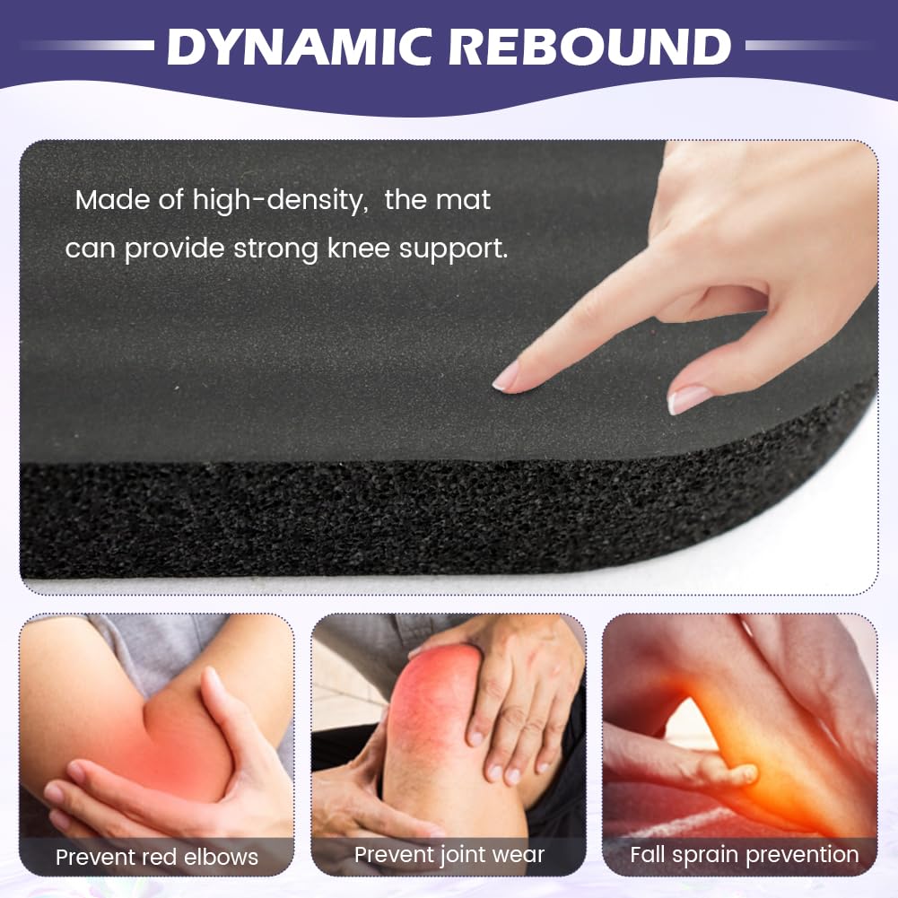 Yoga Knee Pad, Exercise Fitness Yoga Knee Pad Cushion, Foam Floor Pilates Non-Slip Cushions Wrist Elbow Pad Sports Mat for Pilates, Pray, Exercises (Black, 29X19X1.5CM)
