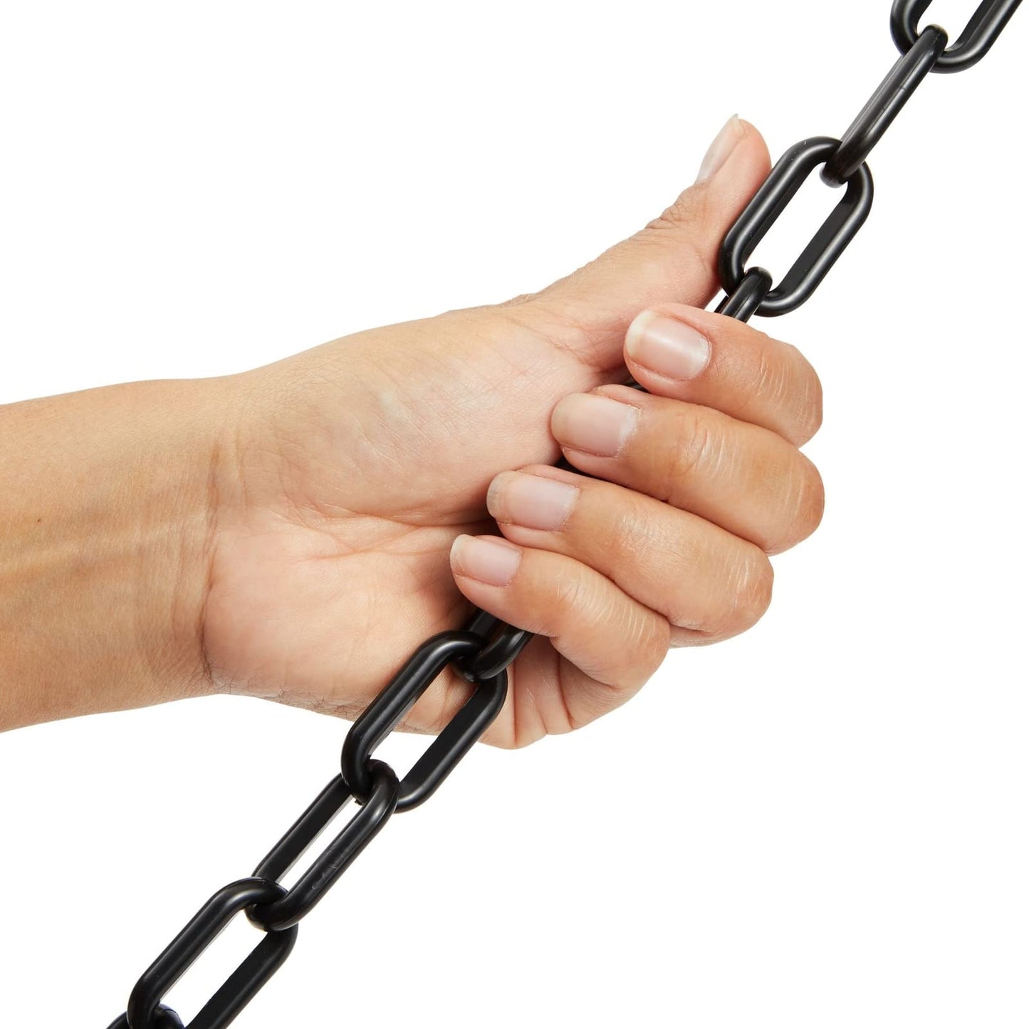 Stockroom Plus Plastic Chain - 100 ft, Black Plastic Chain Links - Safety Barrier for Fence, Driveway, Parking Lot & Gate