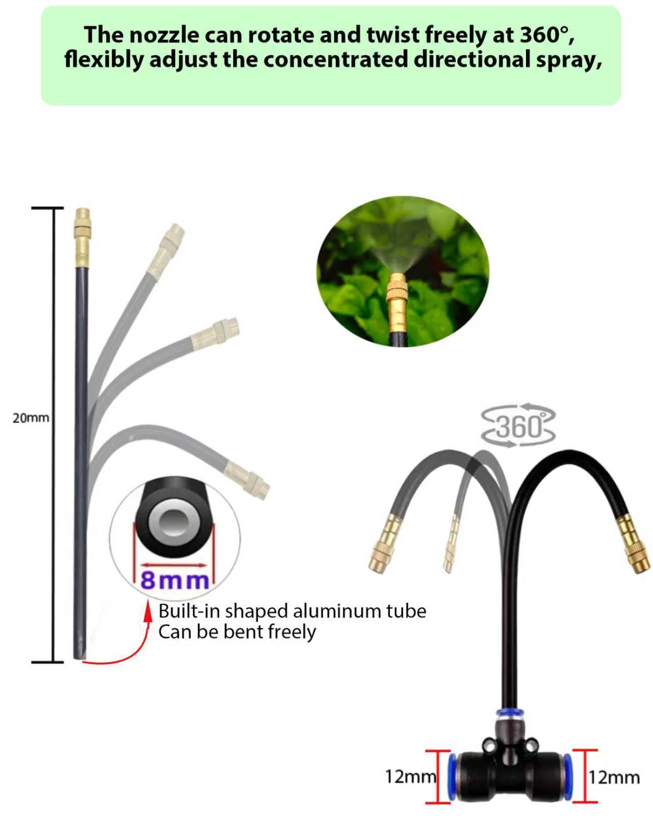 Drip Irrigation System,Automatic Garden Watering System,360° Adjustable Spray Sprinkler Kit, Easy Installation No Tools, Fine Mist Watering forGarden,Patio,Potted Plants,Courtyard Watering System
