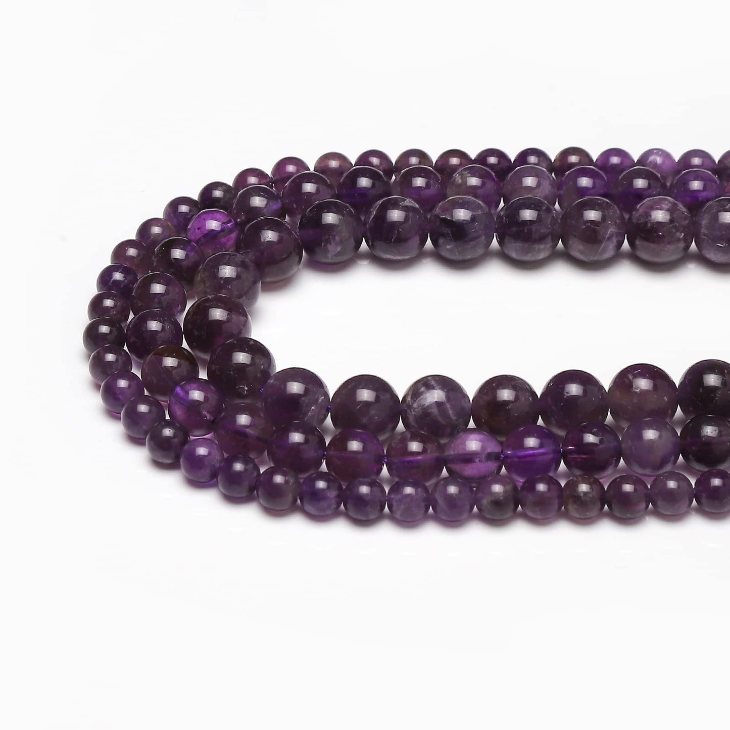 45pcs 8mm Natural Stone Beads Amethyst Beads Energy Crystal Healing Power Gemstone for Jewelry Making, DIY Bracelet Necklace