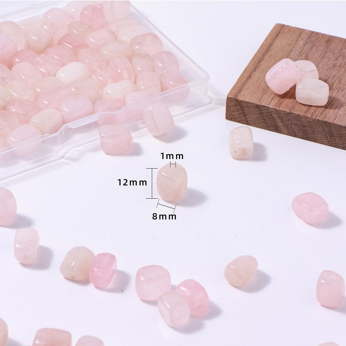 Natural Large Rose Quartz Cube Stone Beads 8x11mm 38cm/str Loose Semi Gemstone Stone Square Beads for Making Bracelets Necklace