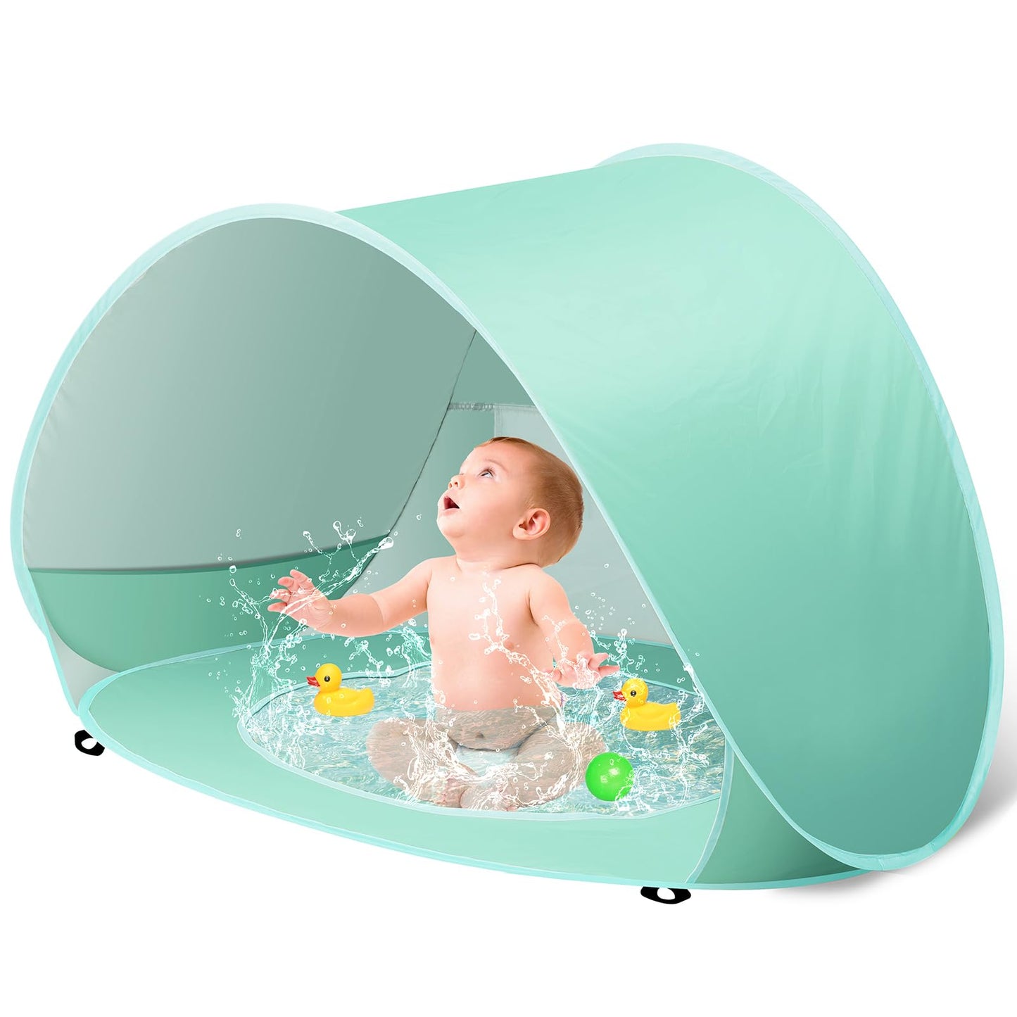 Baby Beach Tent with Pool, Pop Up Sun Shelter UPF 50+ UV Protection for Infant Toddlers, Portable Shade Tent with Carry Bag for Beach Outdoor Travel