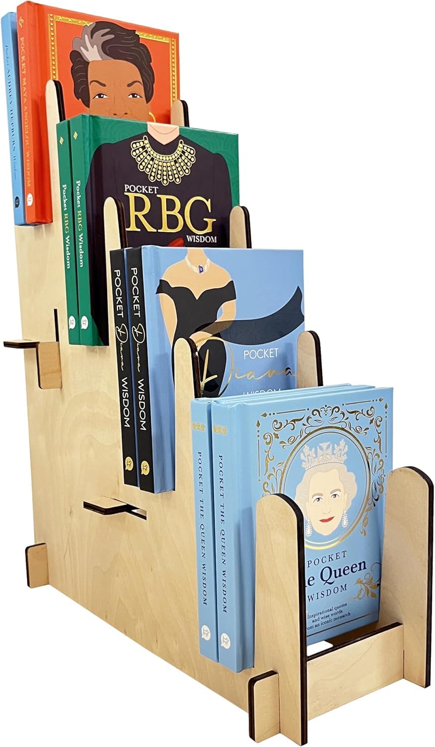 Wood Display Stand - Plates, Art Prints, Artwork, Pictures, Books, Stationery, Records, Magazines & More - Trade Shows, Farmers Markets & At Home Use - Sturdy & Stylish (Natural, Small)…